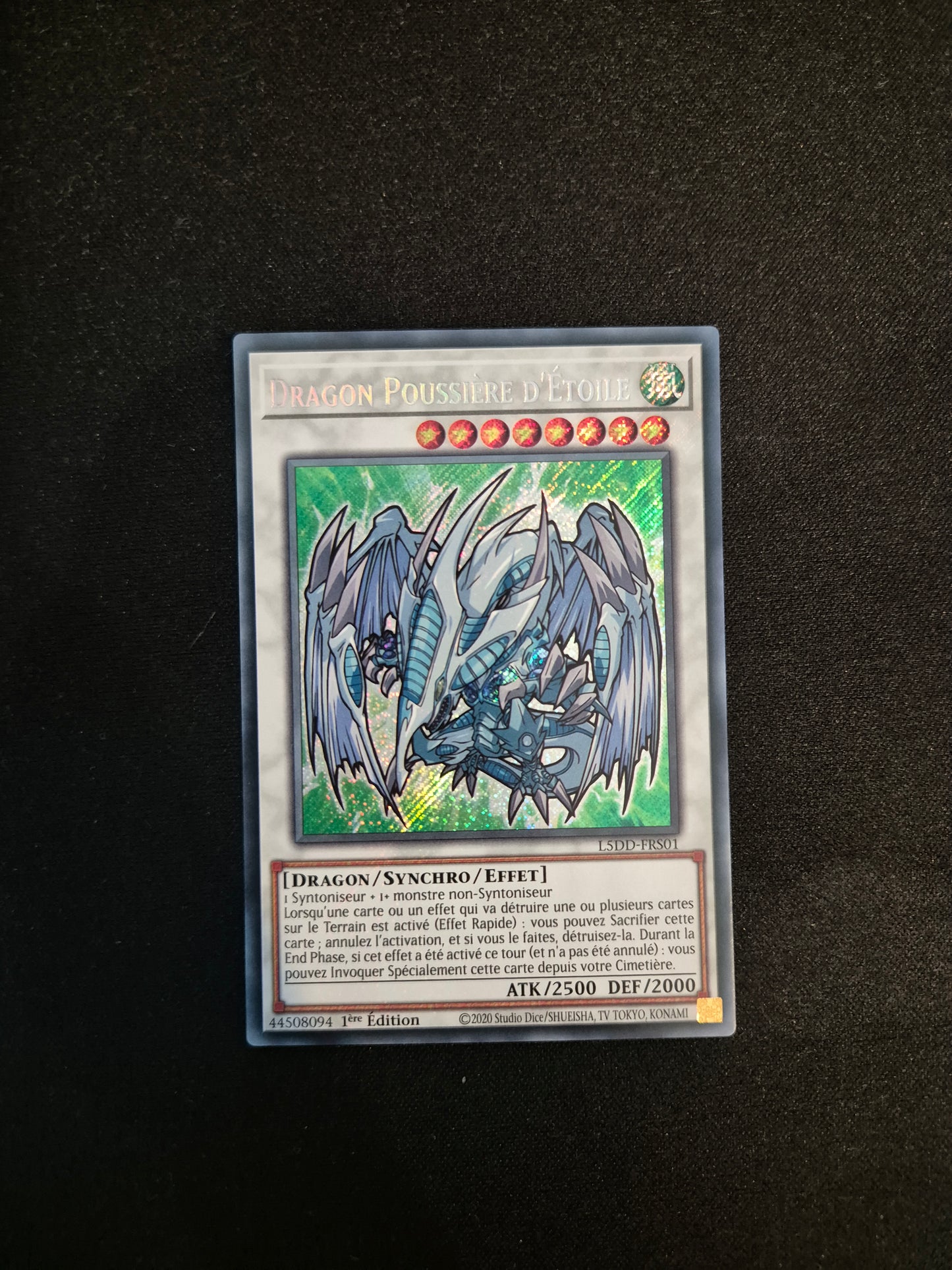 Carte Yu-Gi-Oh! Dragon Poussière d'Étoile Secret Rare L5DD-FRS01