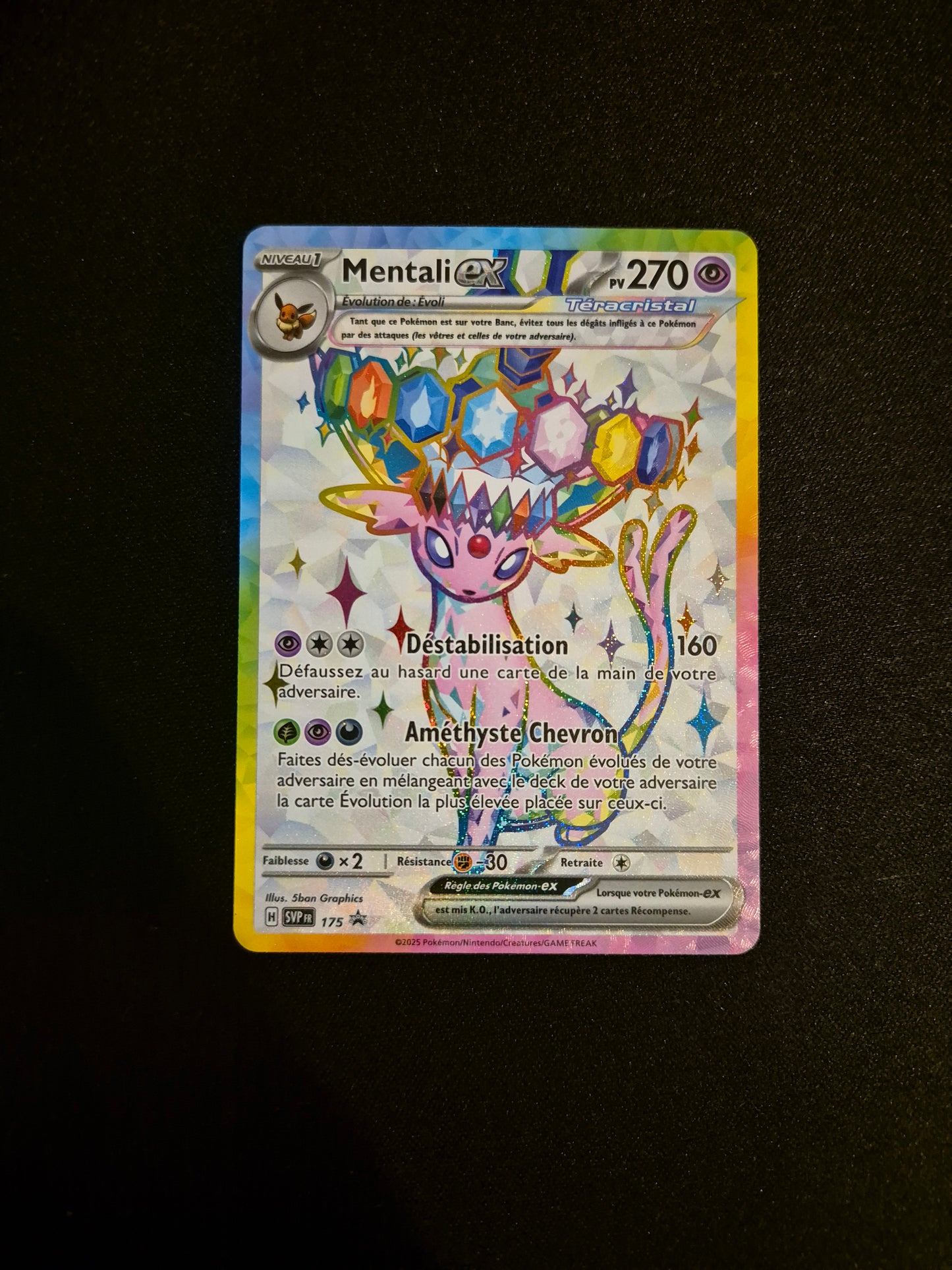 Carte Pokémon Mentali EX Promo SVP 175 EV8.5 Évolutions Prismatiques