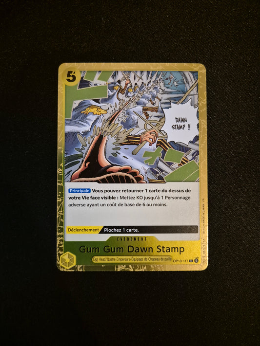Carte One Piece OP13-117 R Gum gum Dawn Stamp Foil