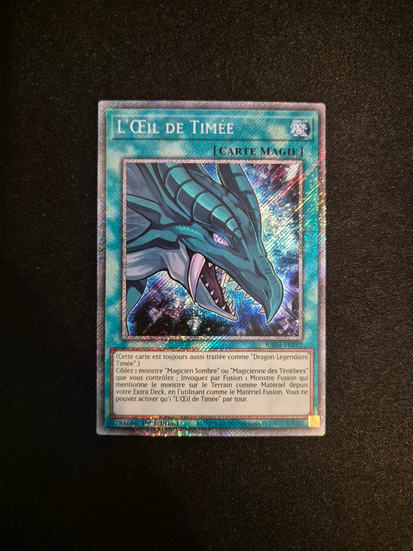Carte Yu-Gi-Oh! L'Oeil de Timée Platinum Secret Rare RA04-FR192