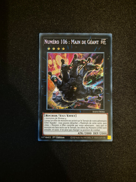 Carte Yu-Gi-Oh! Numéro 106 Main de Géant Secret Rare RA04-FR066
