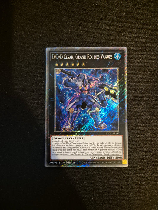 Carte Yu-Gi-Oh! D/D/D César Grand Roi des Vagues Platinum Secret Rare RA04-FR290