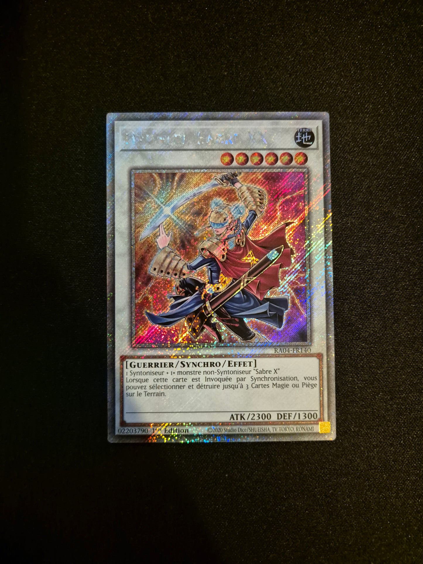 Carte Yu-Gi-Oh! Hyunlei Sabre XX Platinum Secret Rare RA04-FR140
