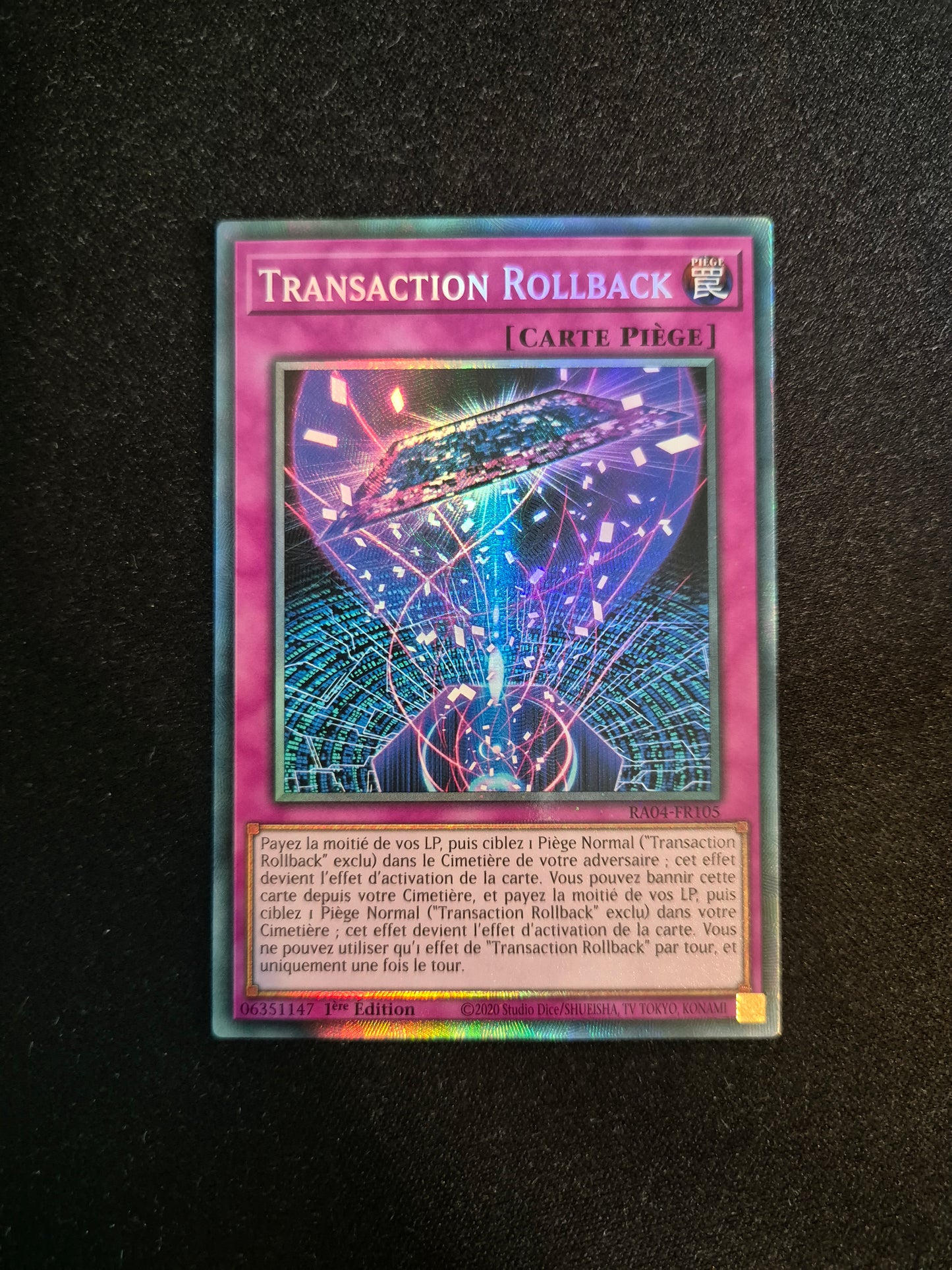 Carte Yu-Gi-Oh! Transaction Rollback Collector Rare RA04-FR105