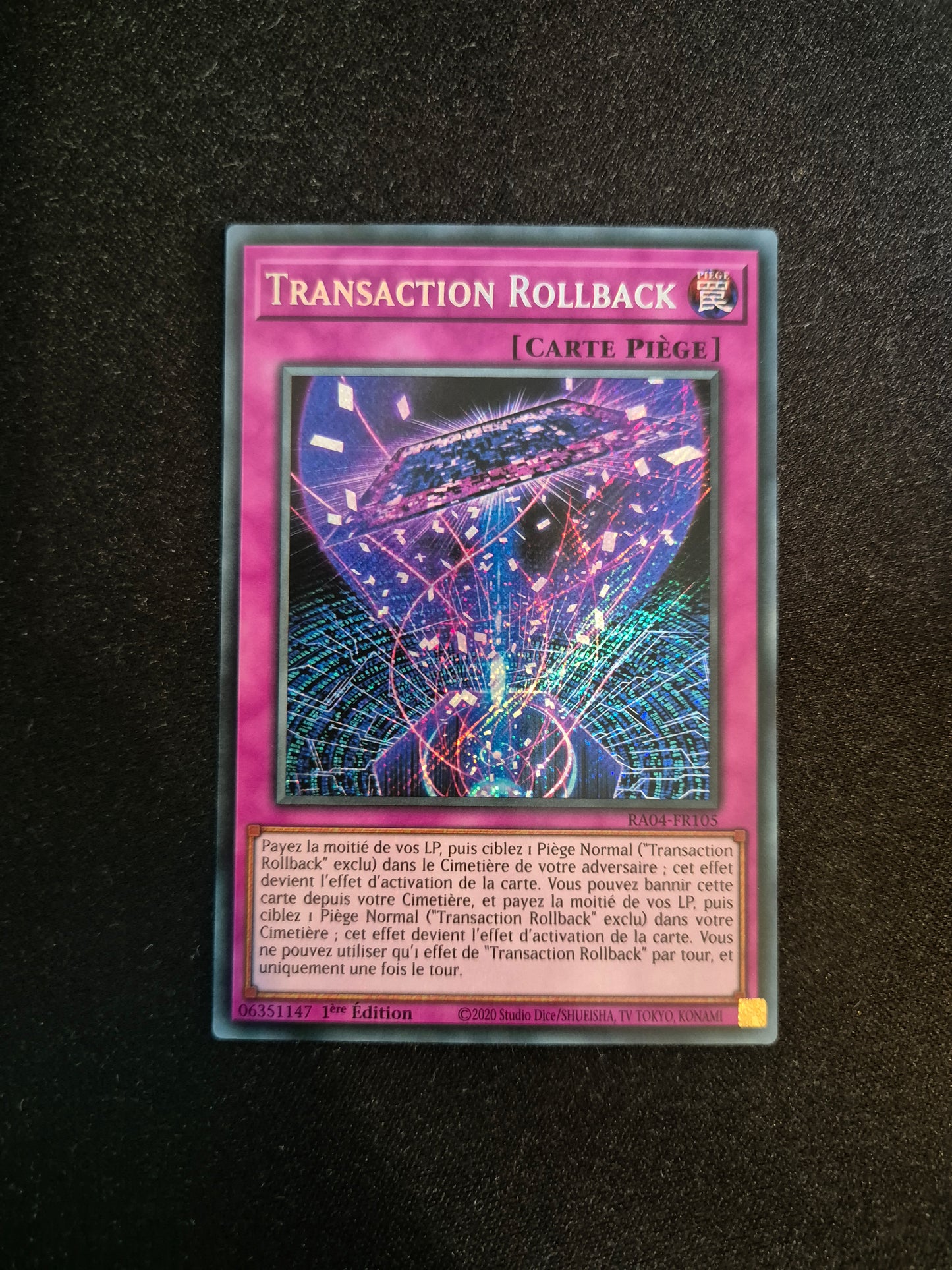 Carte Yu-Gi-Oh! Transaction Rollback Secret Rare RA04-FR105