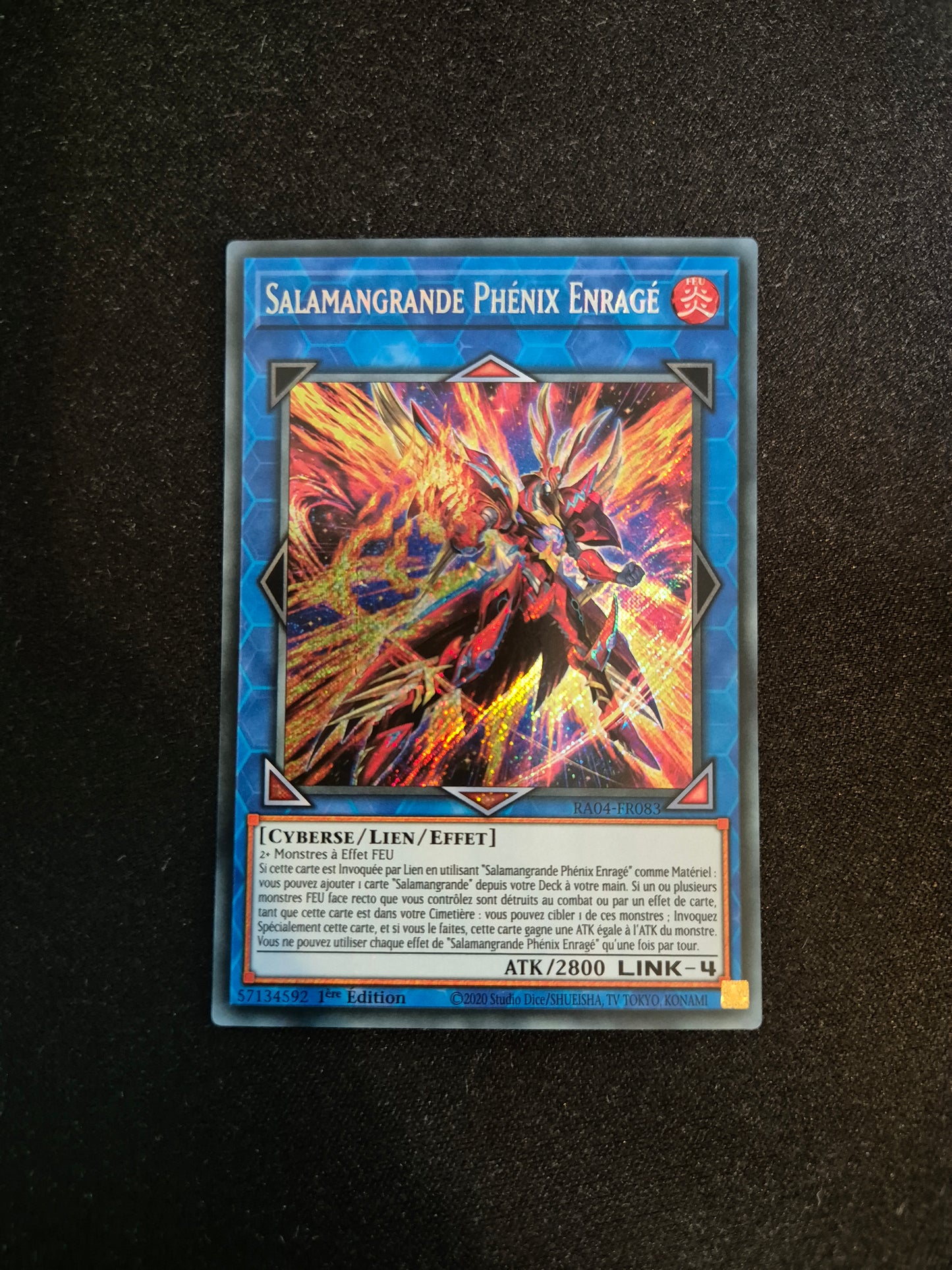 Carte Yu-Gi-Oh! Salamangrande Phenix Enragé Secret Rare RA04-FR083