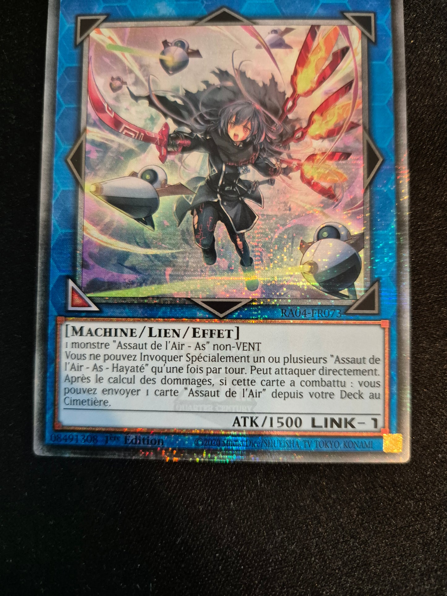Carte Yu-Gi-Oh! Assaut de l'Air As Hayate Quarter Century Secret Rare RA04-FR073