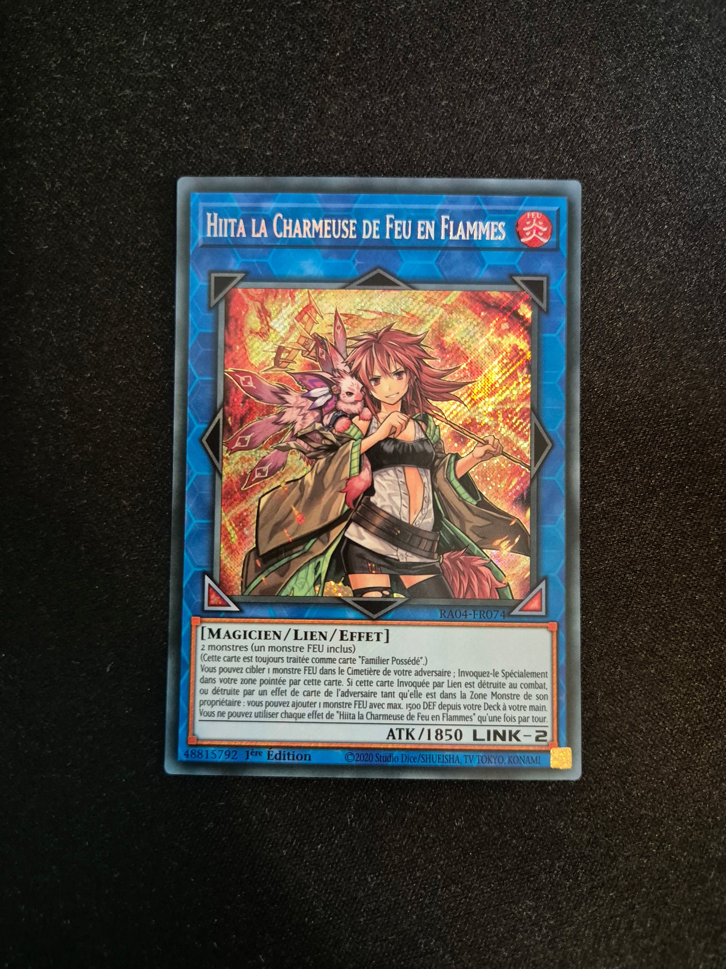Carte Yu-Gi-Oh! Hiita La Charmeuse de Feu en Flammes Secret Rare RA04-FR074