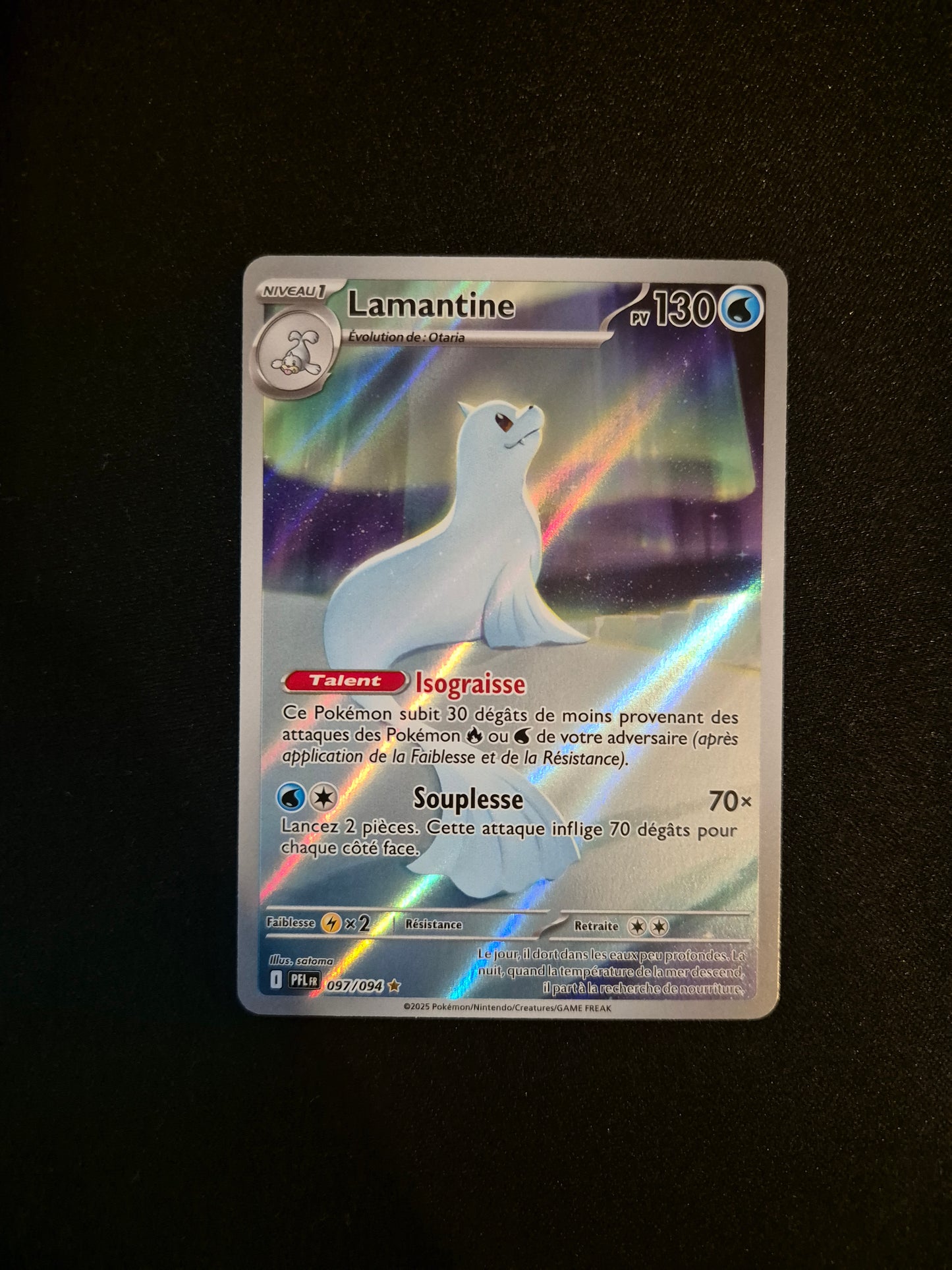 Carte Pokémon Lamantine Art Rare AR 097/094 ME02 Flammes Fantasmagoriques