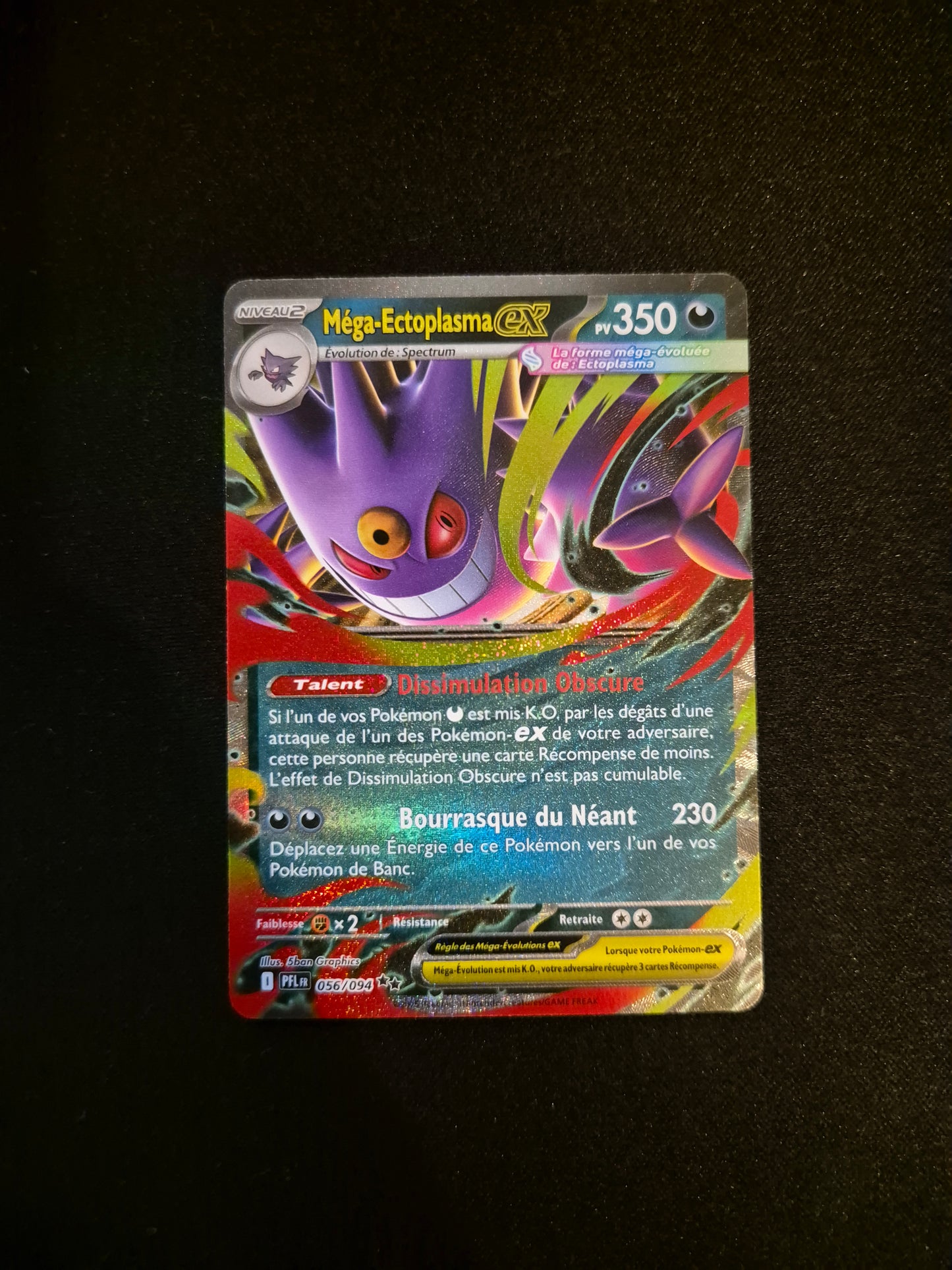 Carte Pokémon Méga-Ectoplasma EX 056/094 ME02 Flammes Fantasmagoriques