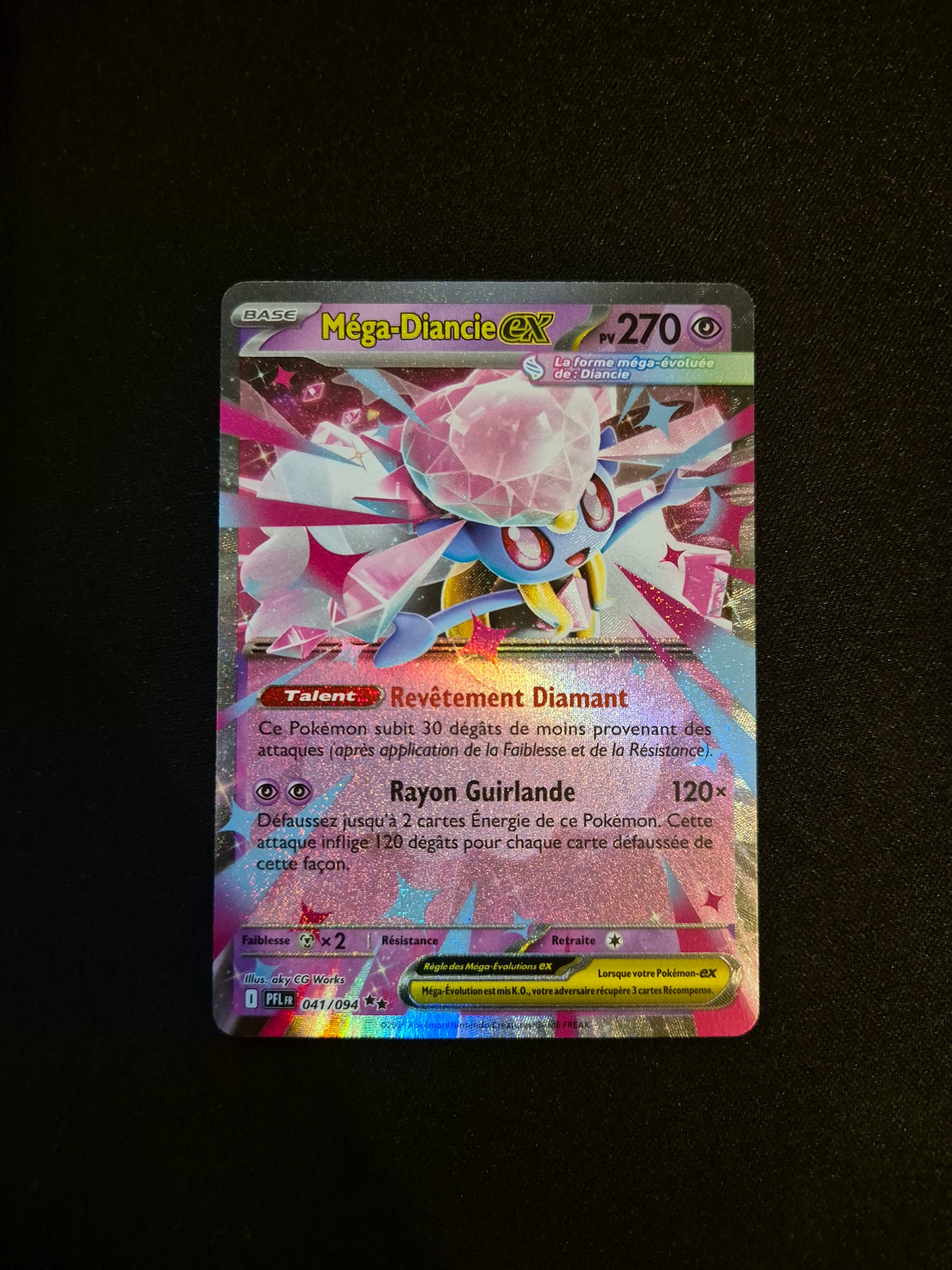 Carte Pokémon Méga-Diancie EX 041/094 ME02 Flammes Fantasmagoriques