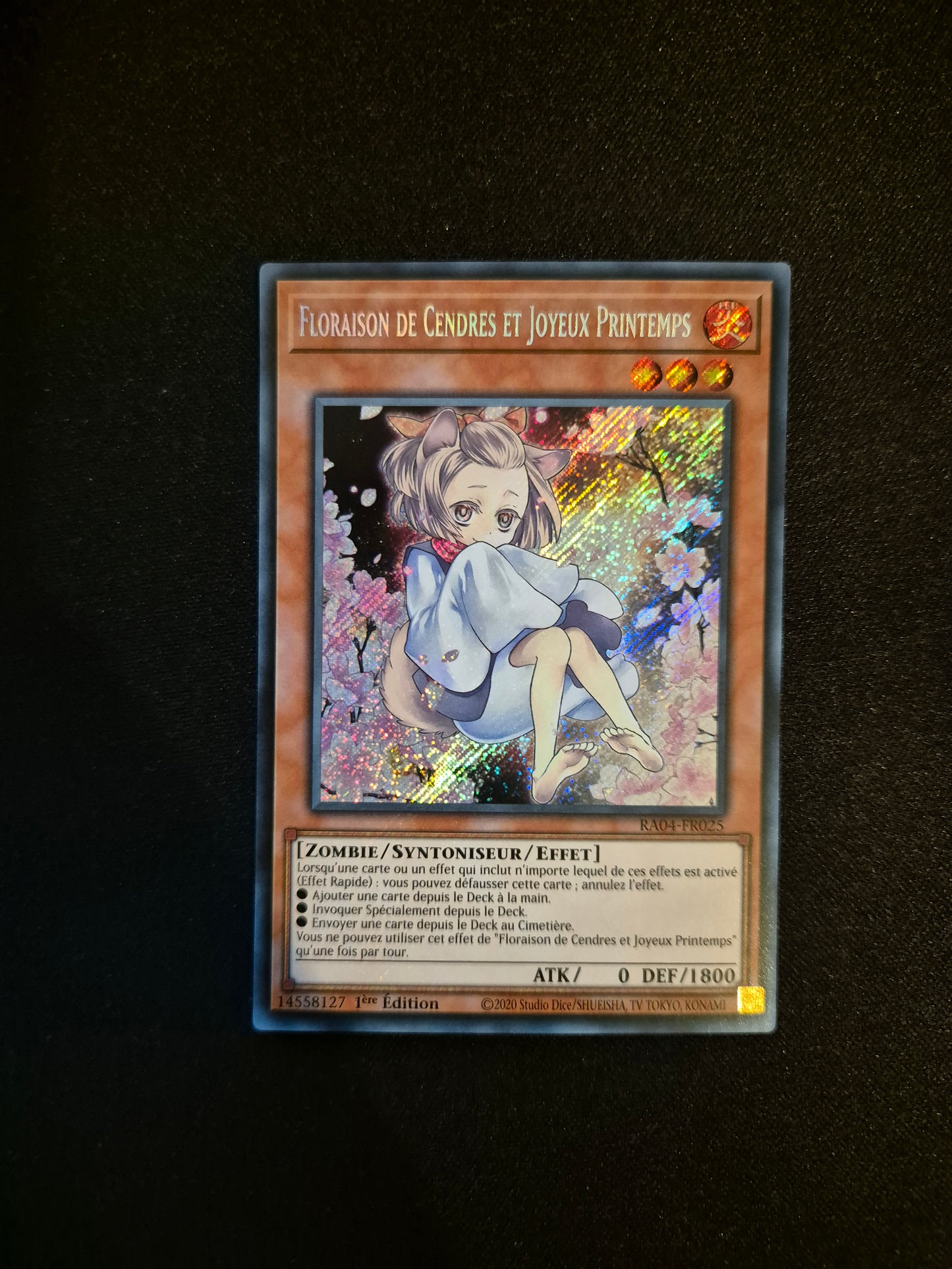 Carte Yu-Gi-Oh! Floraison de Cendres et Joyeux Printemps Secret Rare RA04-FR025