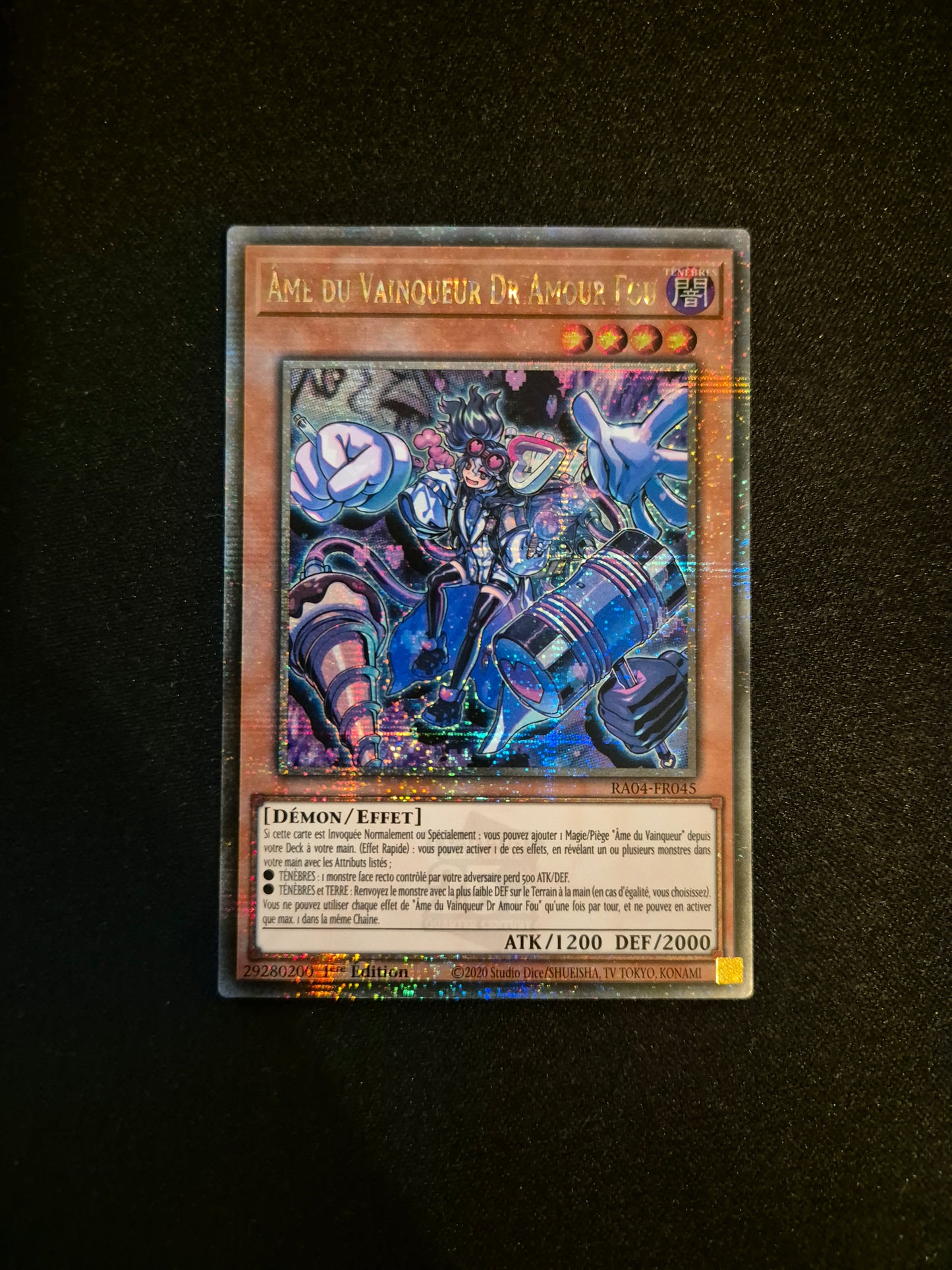 Carte Yu-Gi-Oh! Ame du Vainqueur Dr Amour Fou Quarter Century Secret Rare RA04-FR045