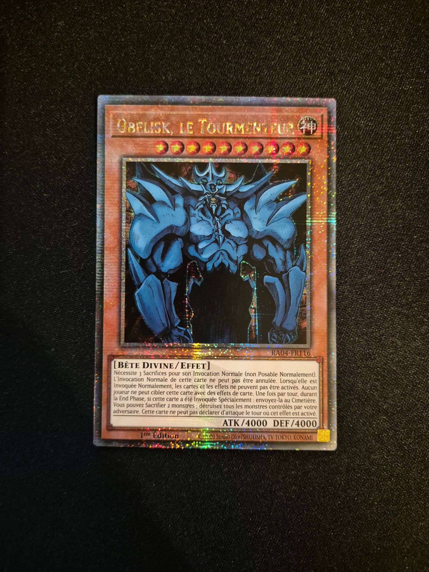 Carte Yu-Gi-Oh! Obelisk Quarter Century Secret Rare RA04-FR116