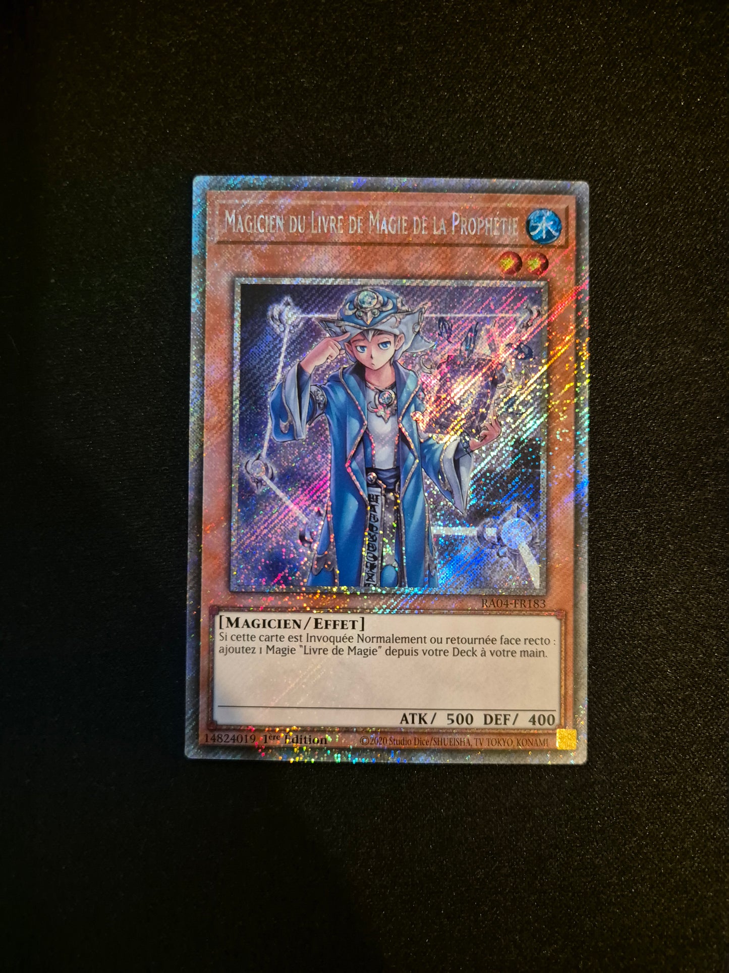 Carte Yu-Gi-Oh! Magicien du Livre de Magie de la Prophetie Platinum Secret Rare RA04-FR183