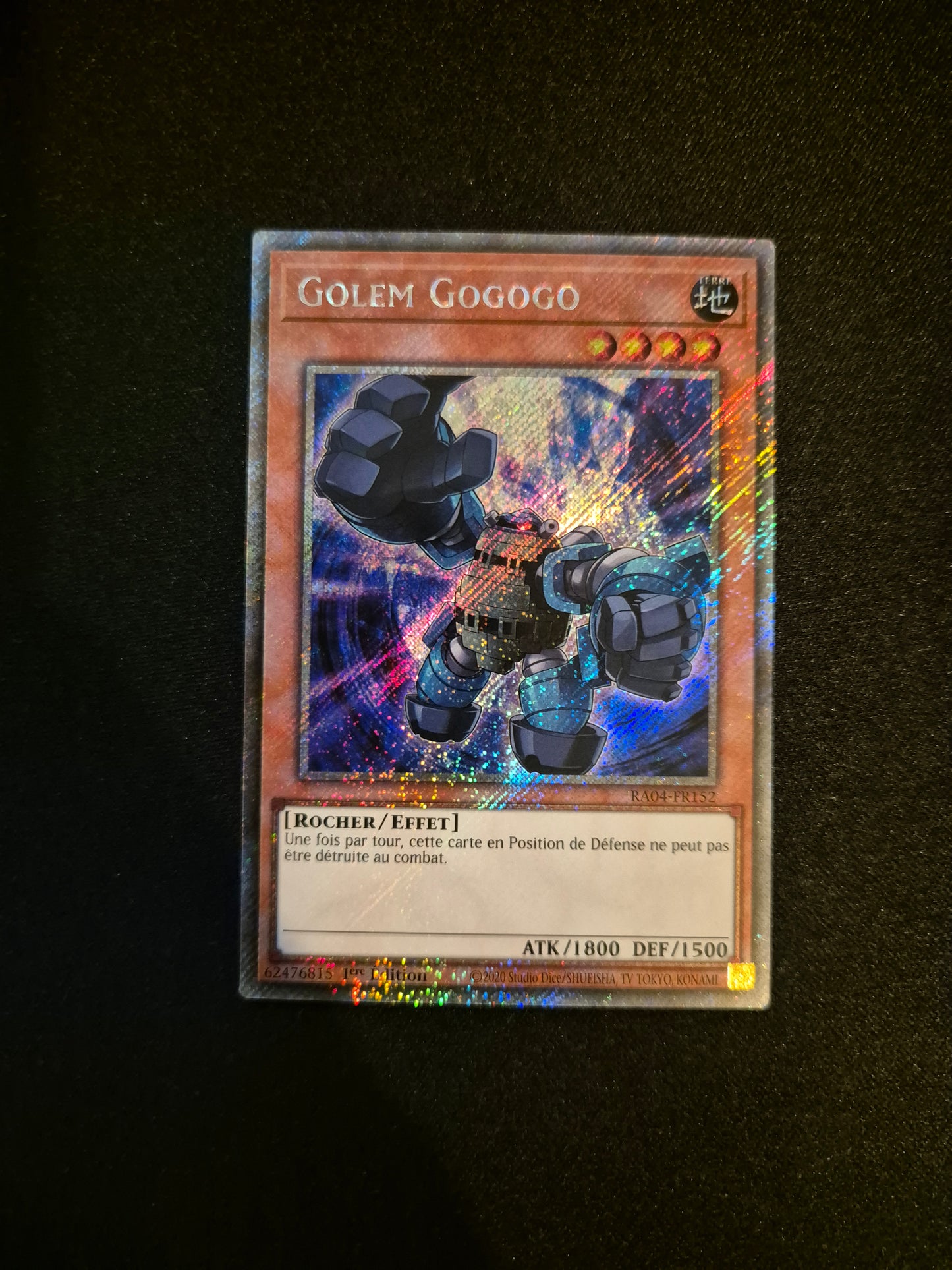 Carte Yu-Gi-Oh! Golem Gogogo Platinum Secret Rare RA04-FR152