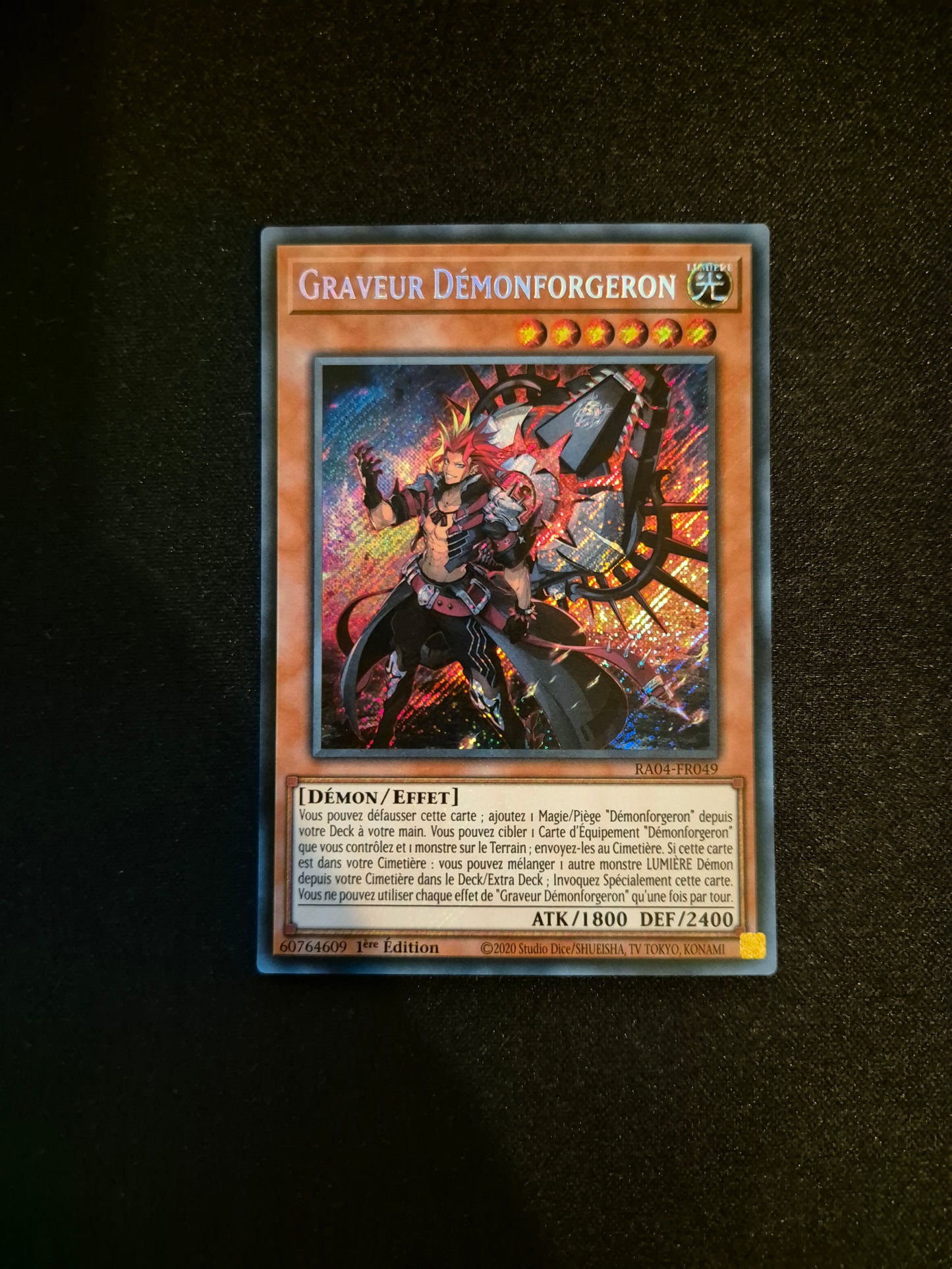 Carte Yu-Gi-Oh! Graveur Demonforgeron Secret Rare RA04-FR049