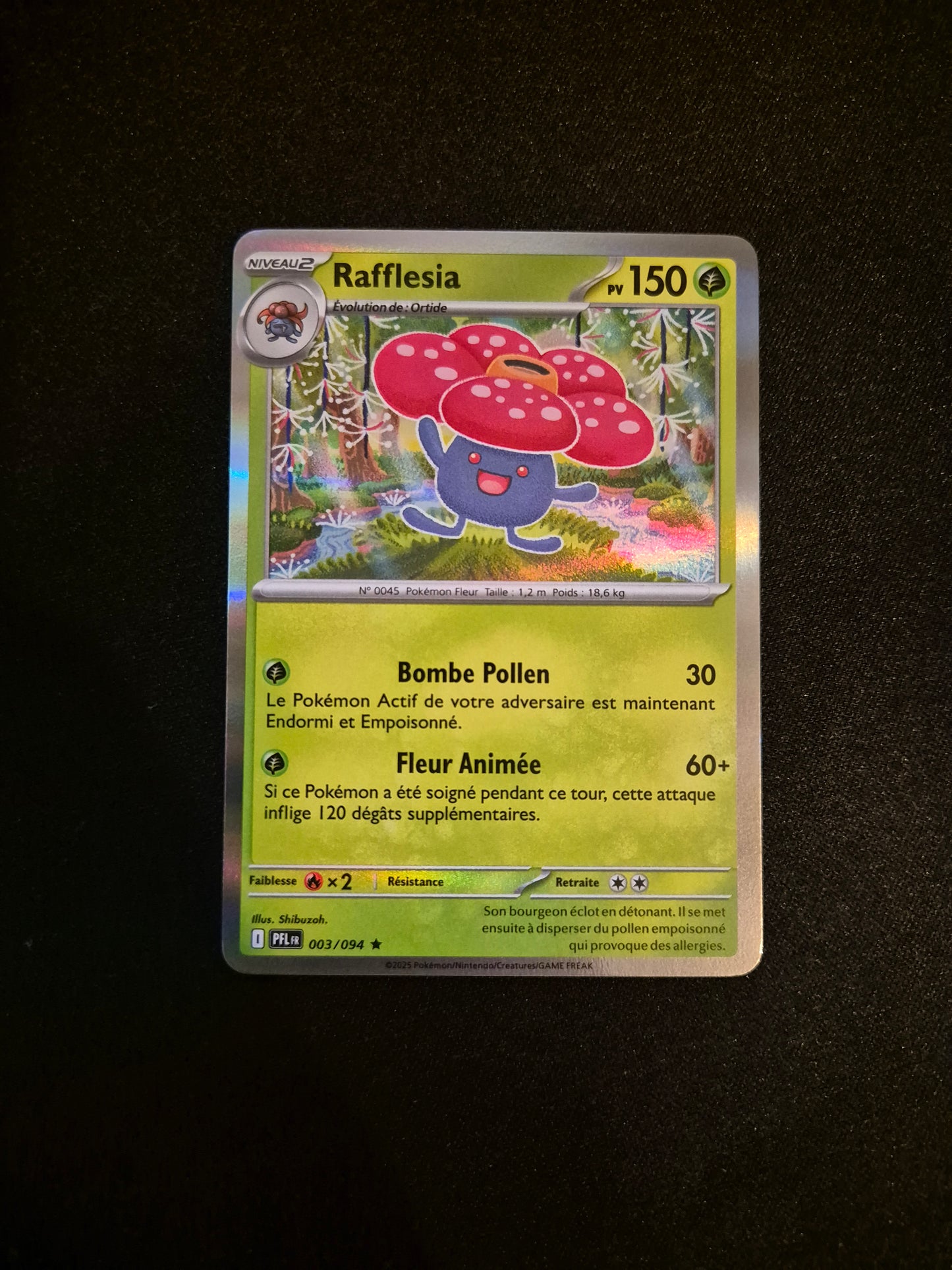 Carte Pokémon Rafflesia Holo 003/094 ME02 Flammes Fantasmagoriques