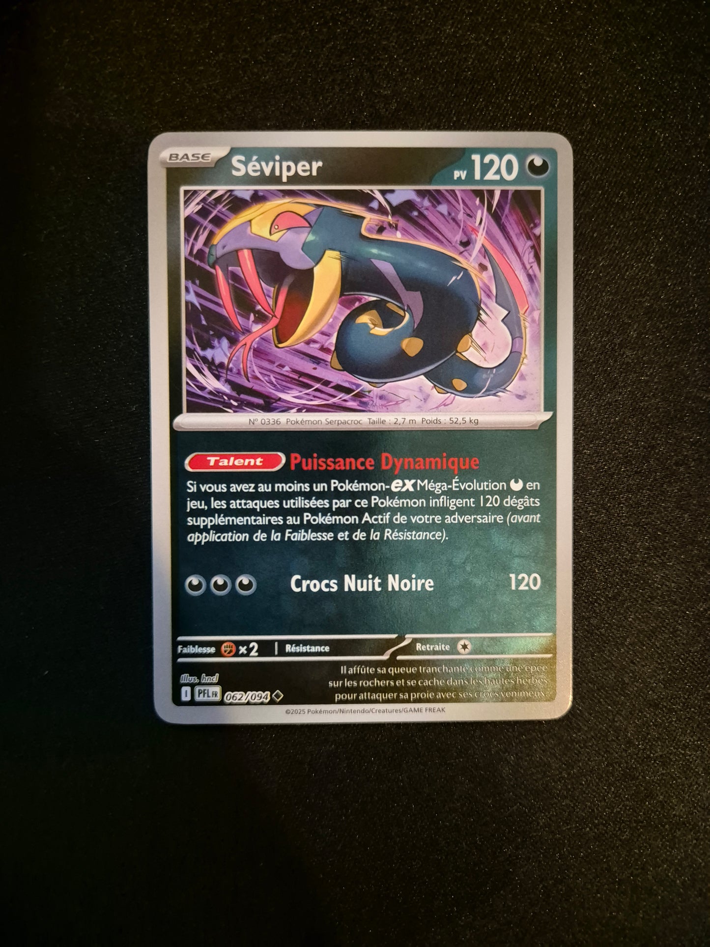 Carte Pokémon Seviper Reverse 062/094 ME02 Flammes Fantasmagoriques