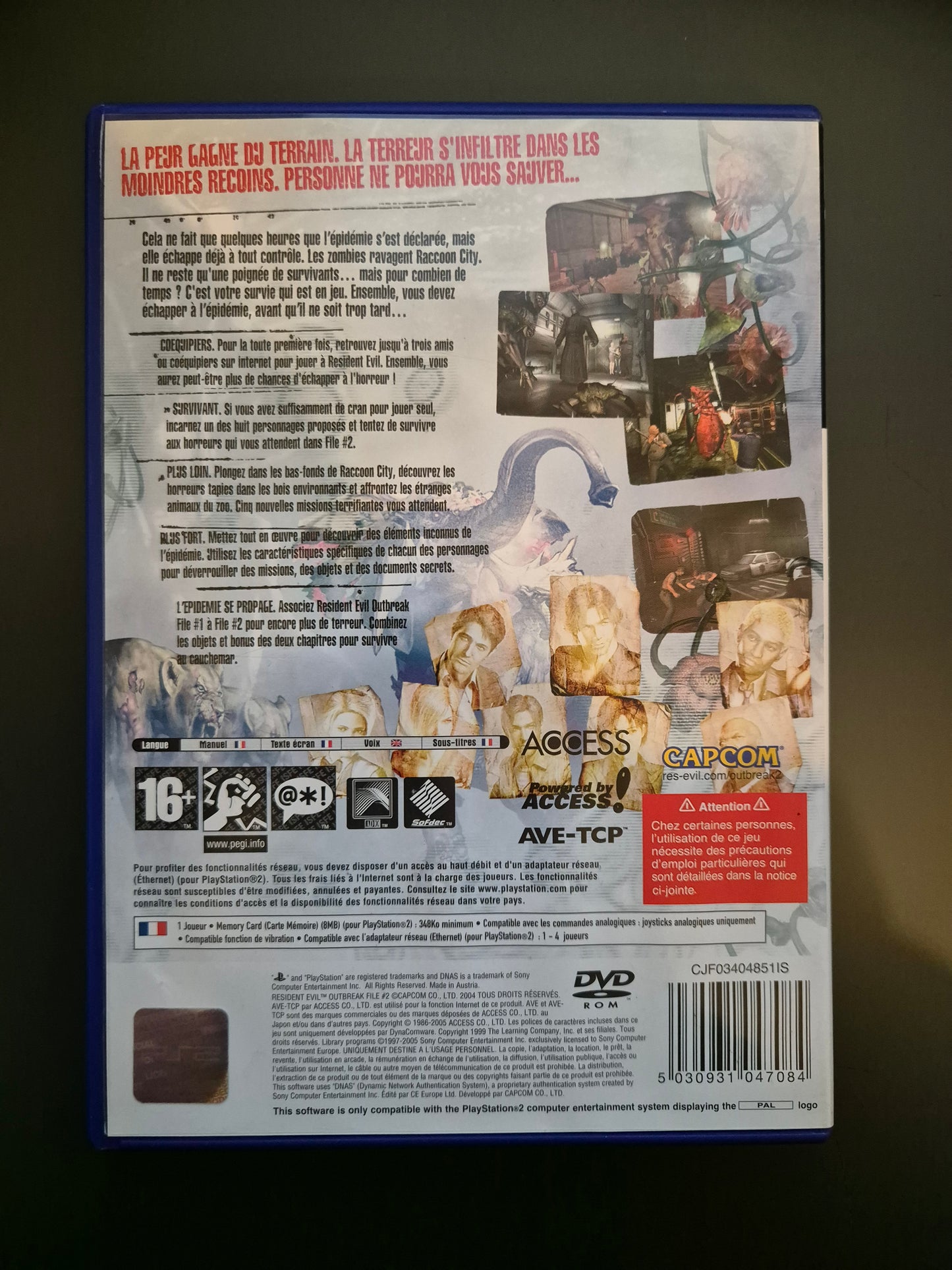 Resident Evil Outbreak File 2 Playstation 2 PS2 PAL FR - Occasion