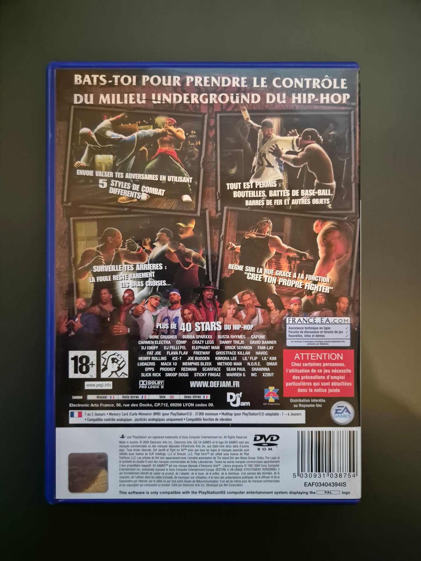 Def Jam Fight For NY Playstation 2 PS2 PAL FR - Occasion