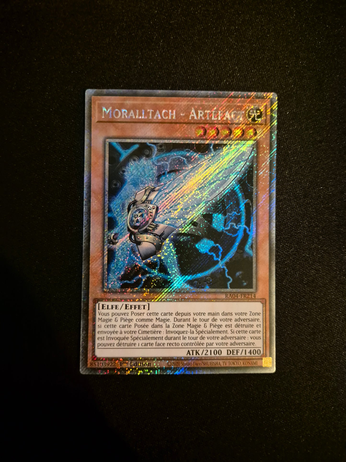 Carte Yu-Gi-Oh! Moralltach Artefact Platinum Secret Rare RA04-FR214