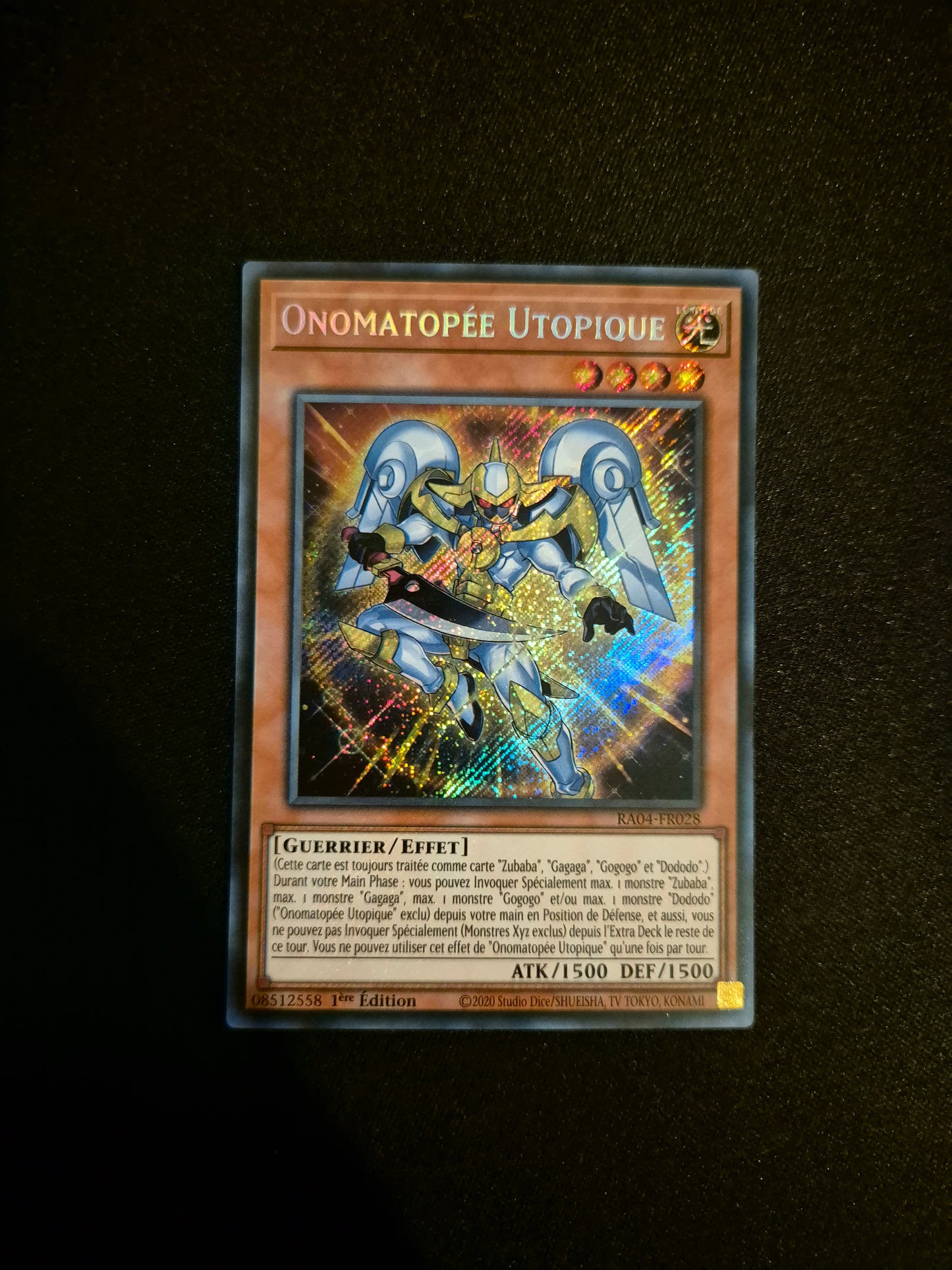 Carte Yu-Gi-Oh! Onomatopee Utopique Secret Rare RA04-FR028