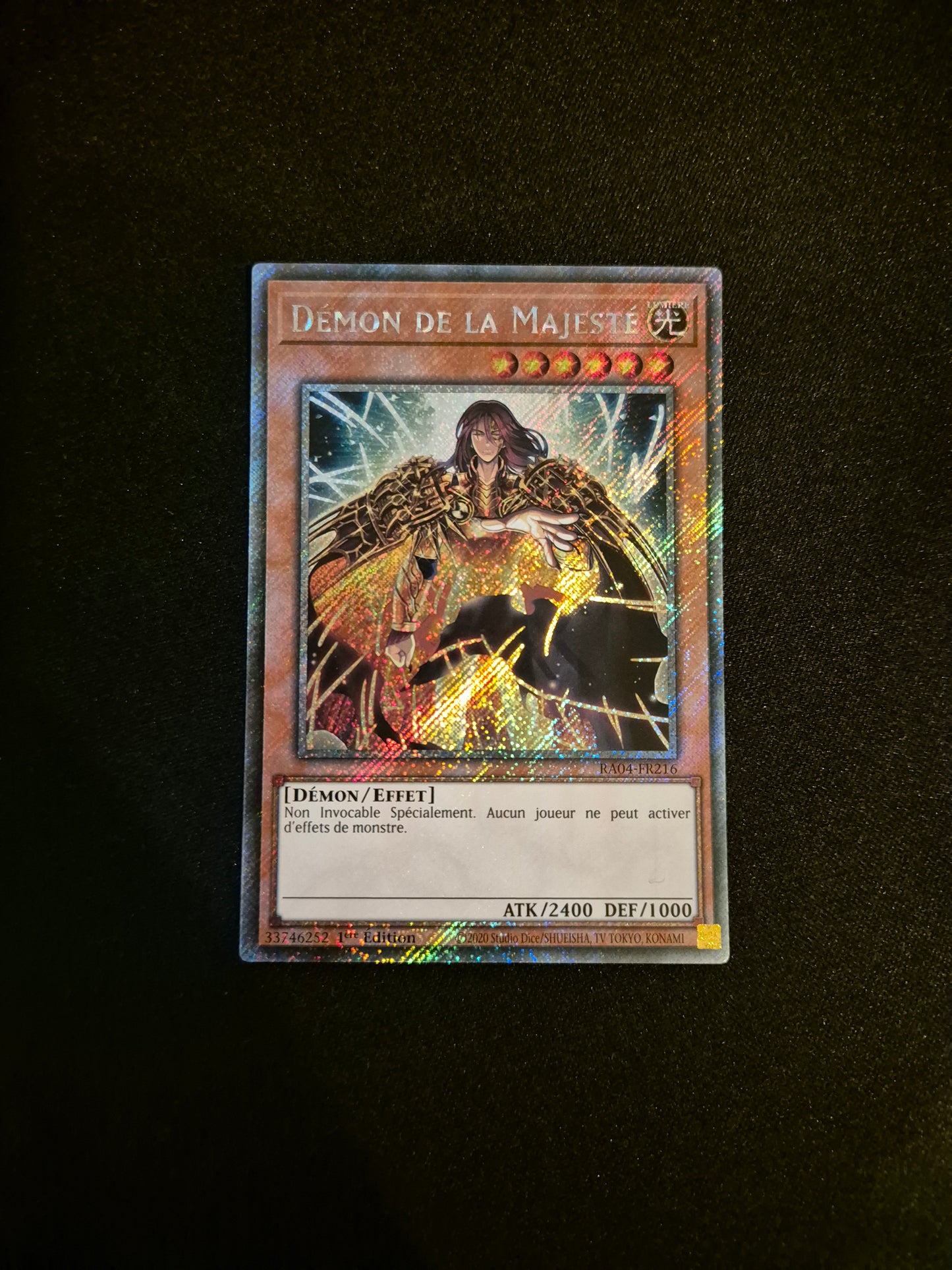 Carte Yu-Gi-Oh! Demon de la Majeste Platinum Secret Rare RA04-FR0216