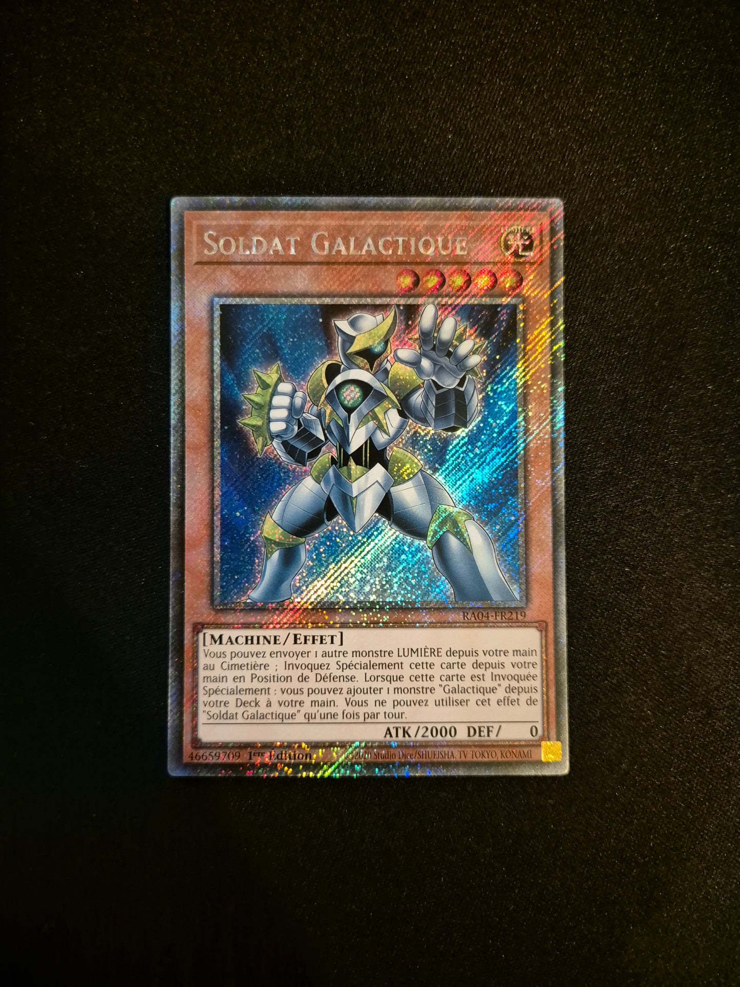 Carte Yu-Gi-Oh! Soldat Galactique Platinum Secret Rare RA04-FR219