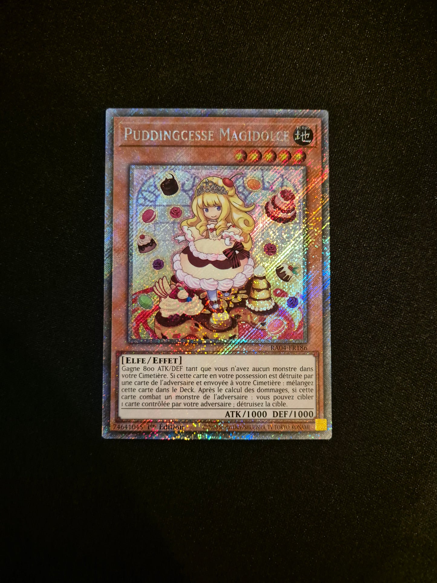 Carte Yu-Gi-Oh! Puddingcesse Magidolce Platinum Secret Rare RA04-FR186