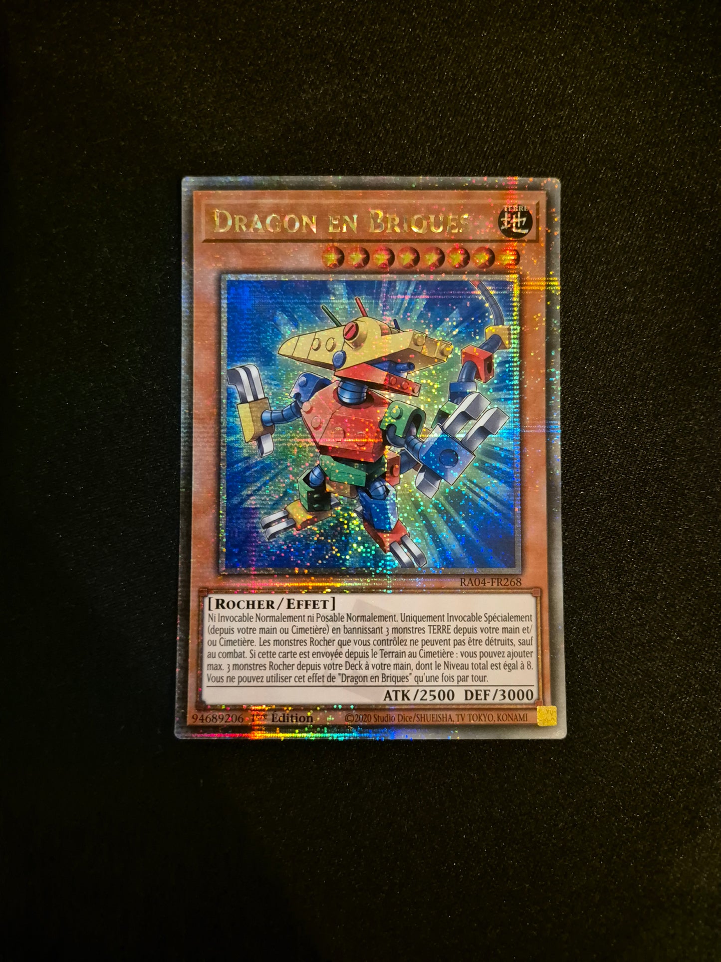 Carte Yu-Gi-Oh! Dragon en Briques Quarter Century Secret Rare RA04-FR268
