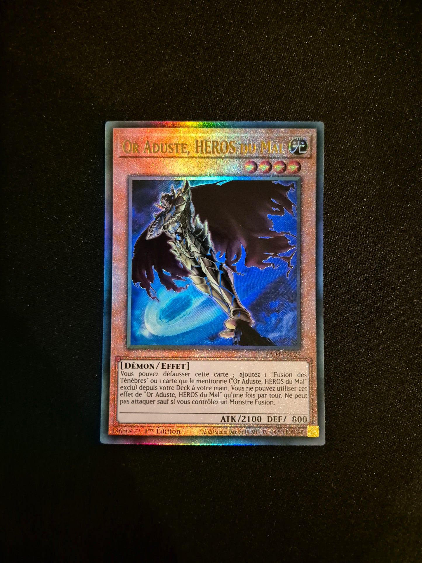 Carte Yu-Gi-Oh! Or Aduste Héros du Mal Fou Ultimate Rare RA04-FR029