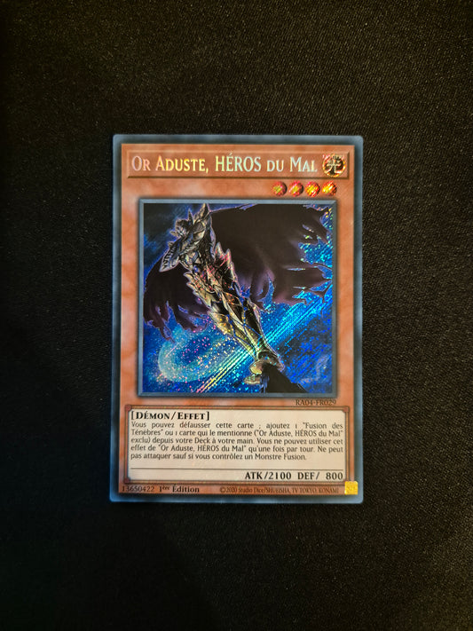 Carte Yu-Gi-Oh! Or Aduste Héros du Mal Fou Secret Rare RA04-FR029