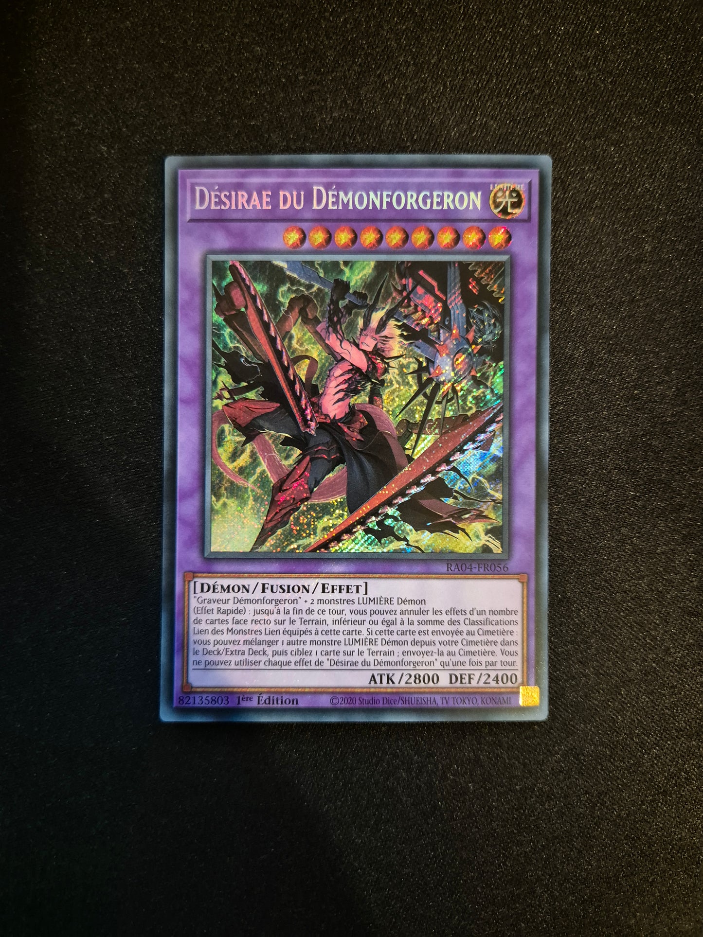 Carte Yu-Gi-Oh! Desirae du Demonforgeron Secret Rare RA04-FR056