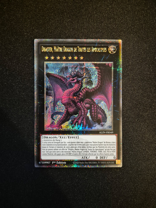 Carte Yu-Gi-Oh! Disaster Maitre Dragon de Toutes les Apocalypses Quarter Century Secret Rare ALIN-FR049