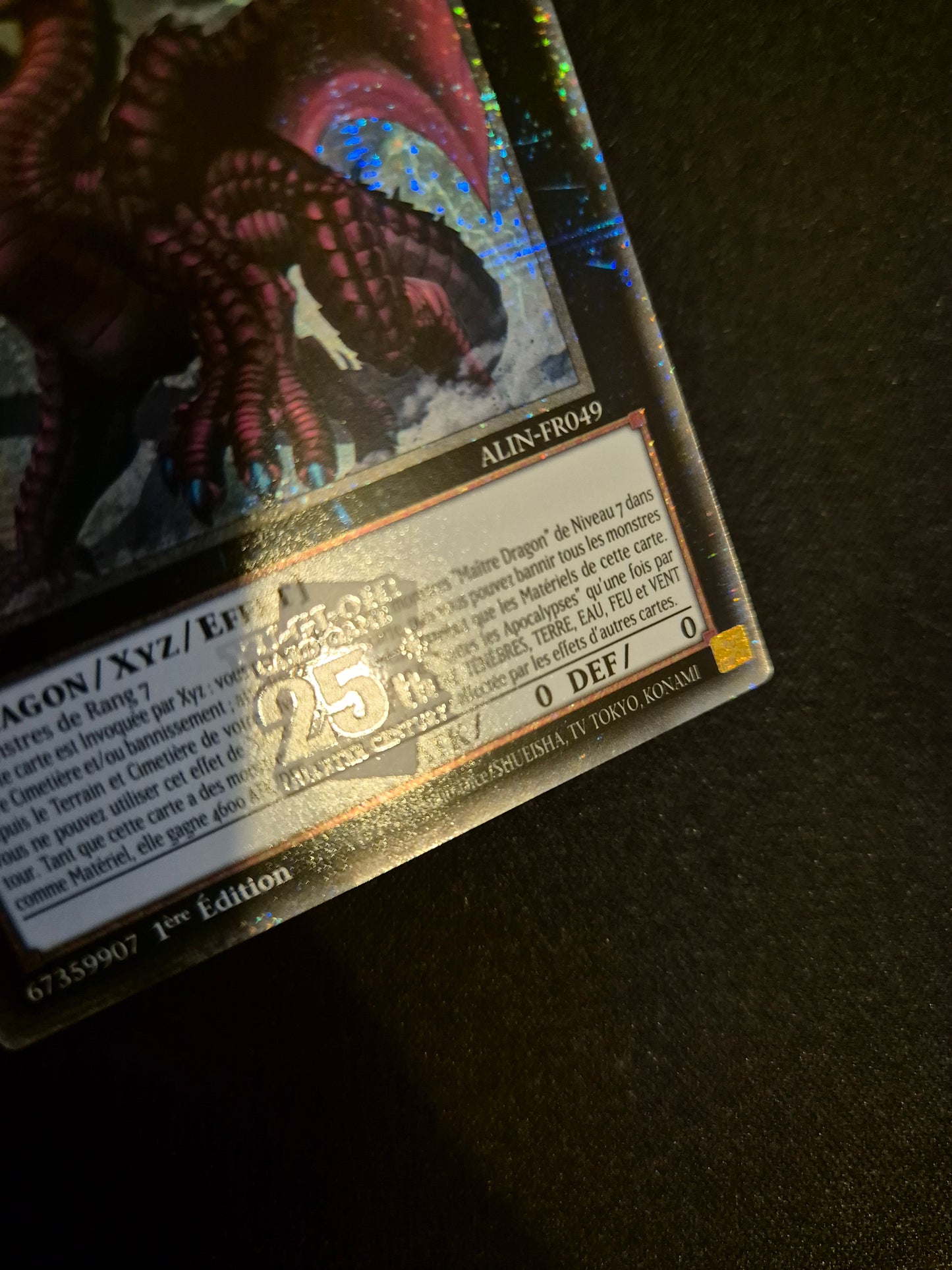 Carte Yu-Gi-Oh! Disaster Maitre Dragon de Toutes les Apocalypses Quarter Century Secret Rare ALIN-FR049