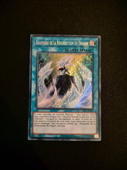 Carte Yu-Gi-Oh! Rhapsodie de la Résurrection du Dragon Secret Rare LCKC-FR109