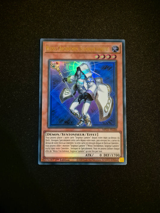 Carte Yu-Gi-Oh! Weiss l'Archedémon Seigneur Lumière Ultra Rare MP25-FR186