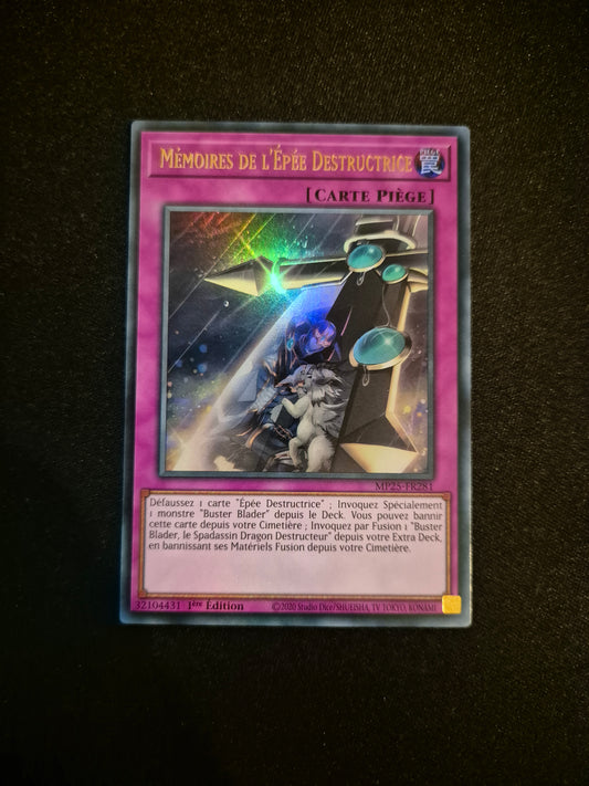 Carte Yu-Gi-Oh! Mémoires de l'Epée Destructrice Ultra Rare MP25-FR281
