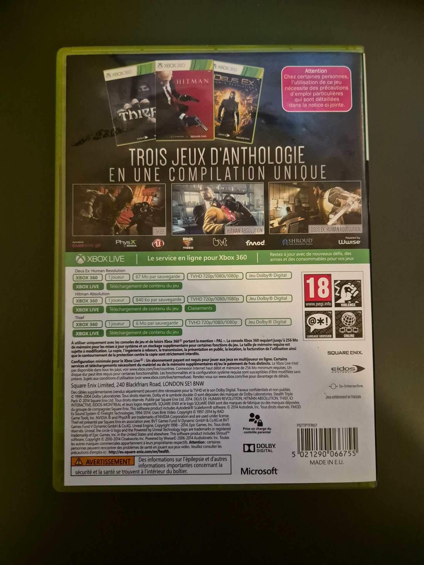 Ultimate Stealth Triple Pack Xbox 360 PAL FR - Occasion