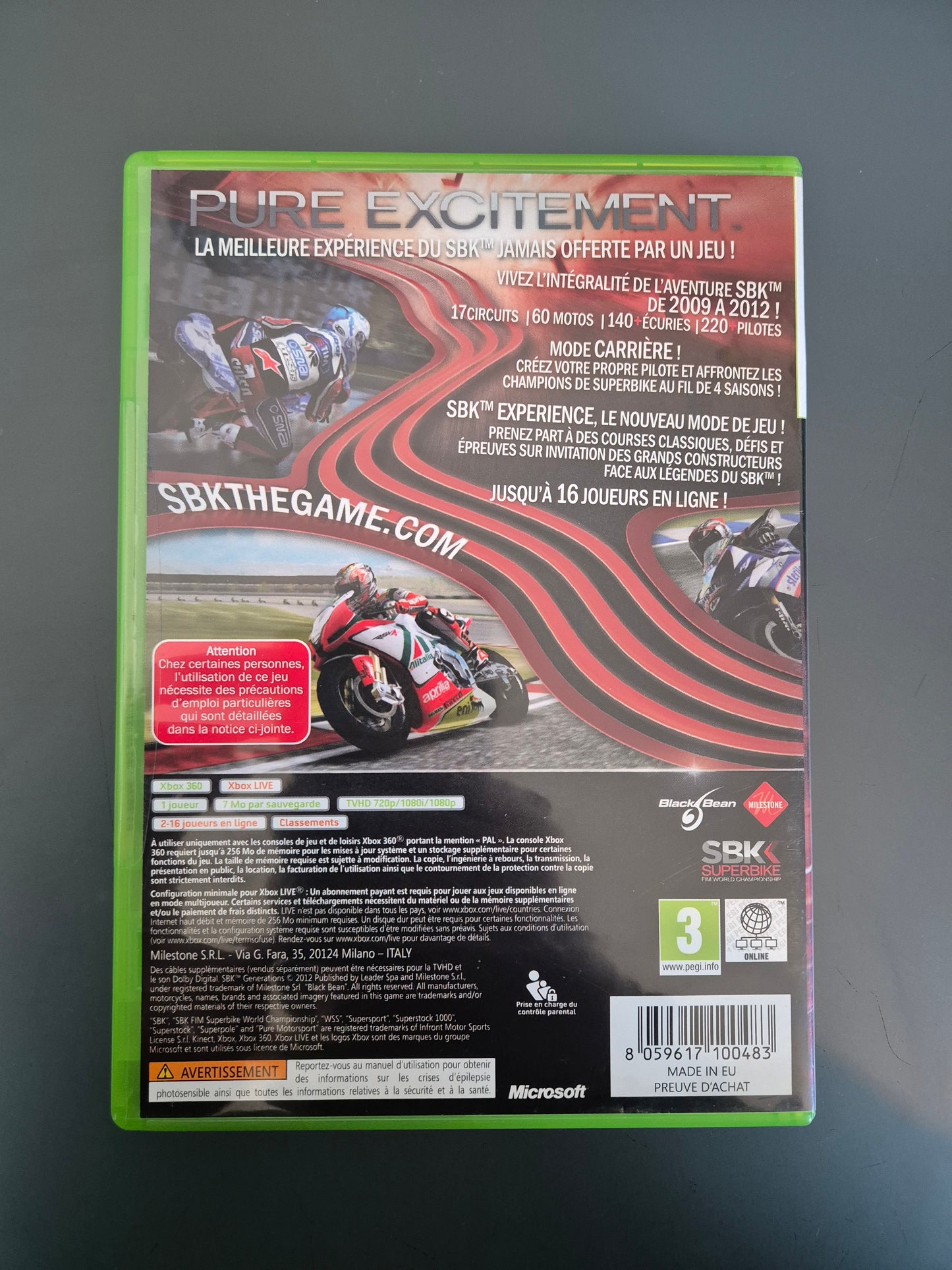 SBK Generations Xbox 360 PAL FR - Occasion