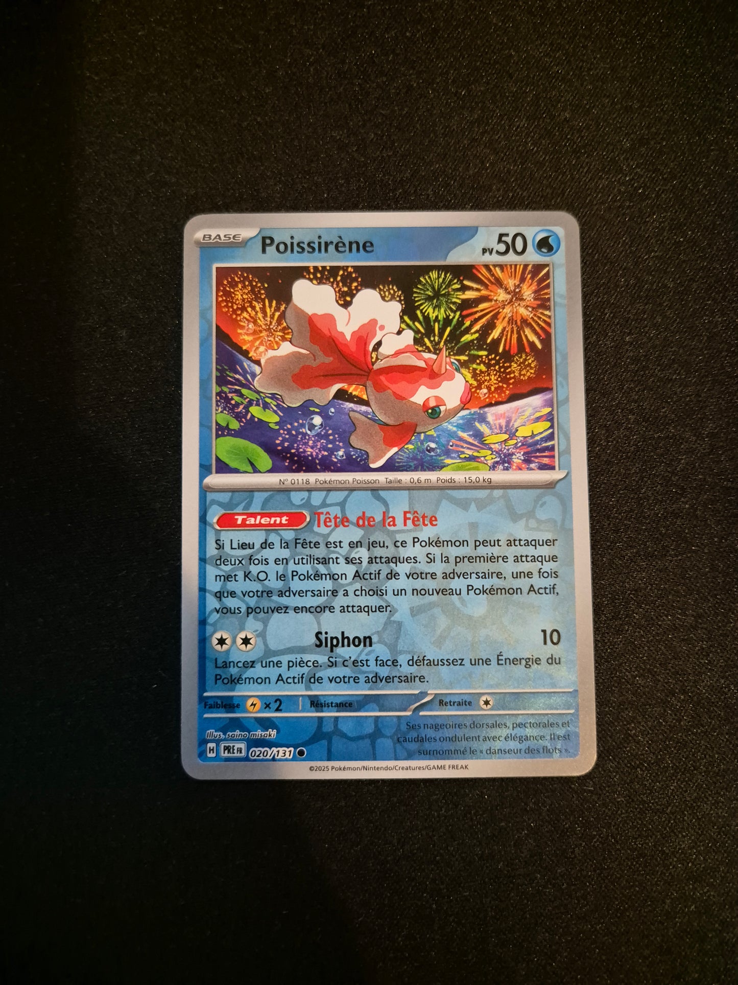 Carte Pokémon Poissirène Reverse 020/131 EV8.5 Évolutions Prismatiques