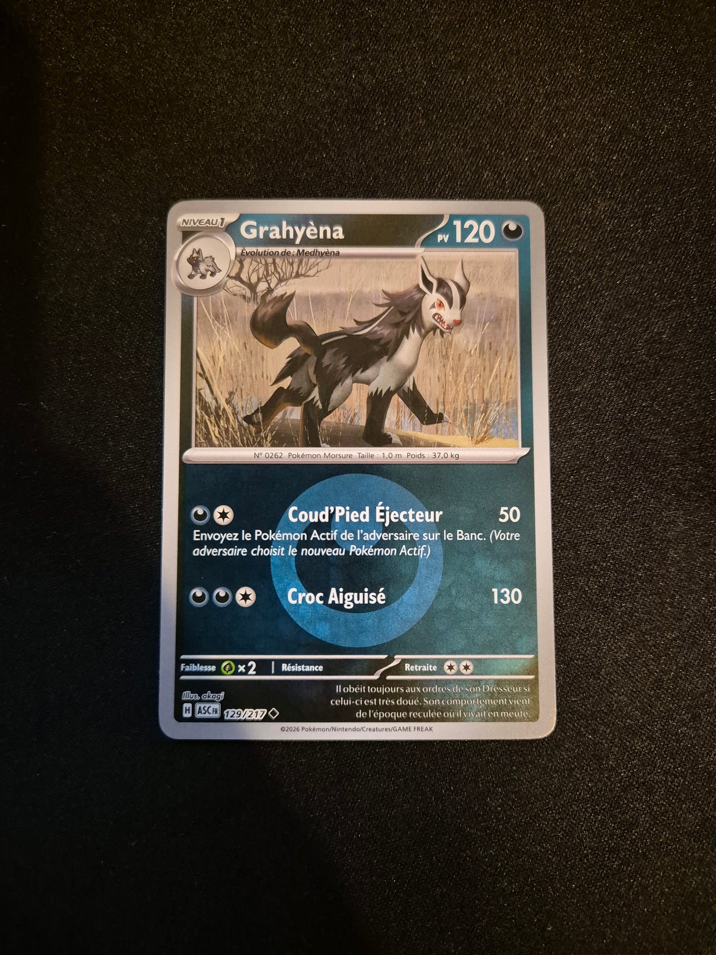 Carte Pokémon Grahyèna Reverse Energie 129/217 ME2.5 Héros Transcendants