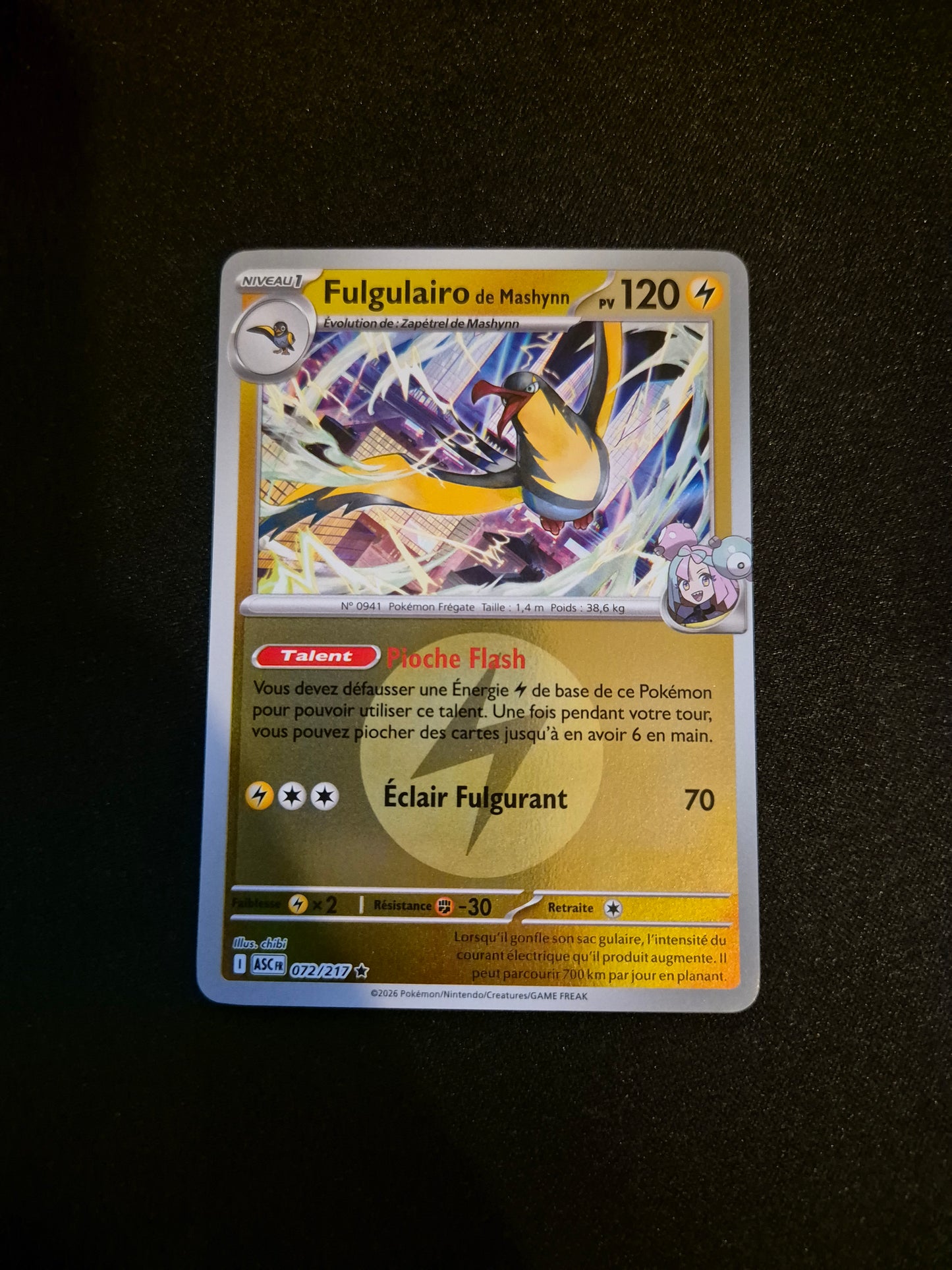 Carte Pokémon Fulgulairo Reverse Energie 072/217 ME2.5 Héros Transcendants