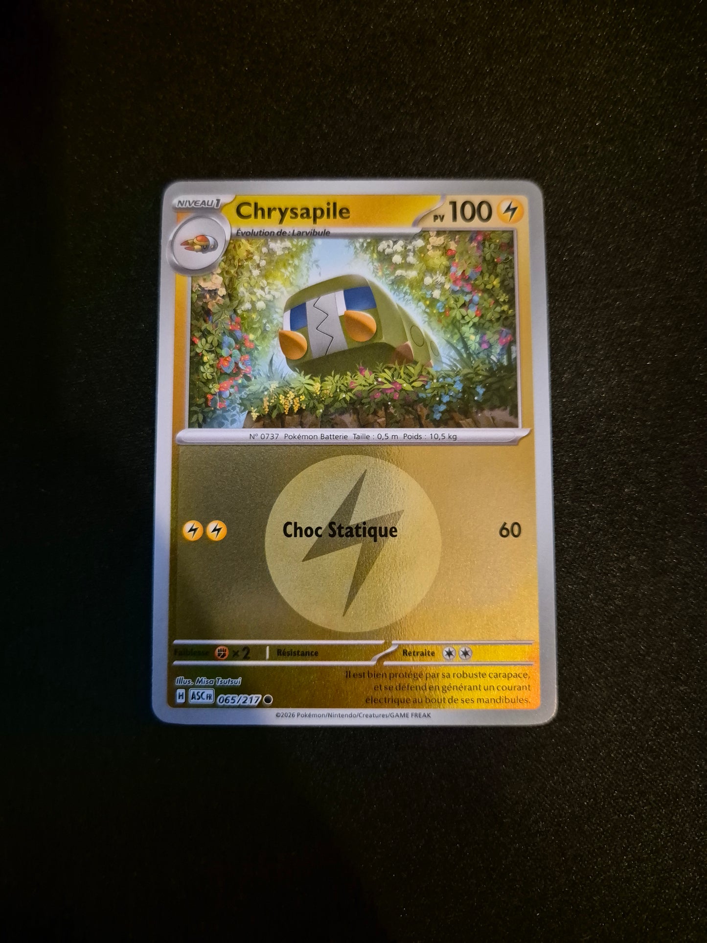 Carte Pokémon Chrysapile Reverse Energie 065/217 ME2.5 Héros Transcendants
