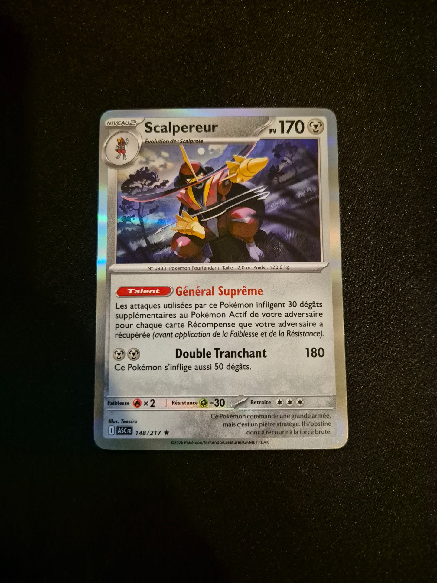 Carte Pokémon Scalpereur Holo 148/217 ME2.5 Héros Transcendants