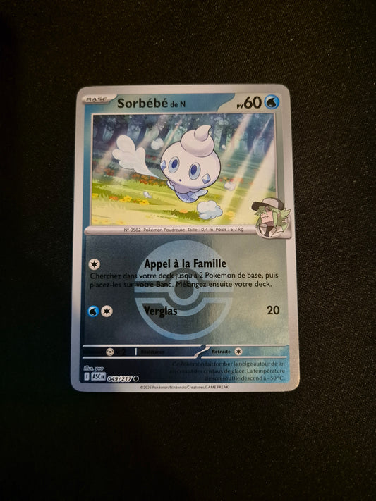 Carte Pokémon Sorbébé Reverse Pokéball 049/217 ME2.5 Héros Transcendants