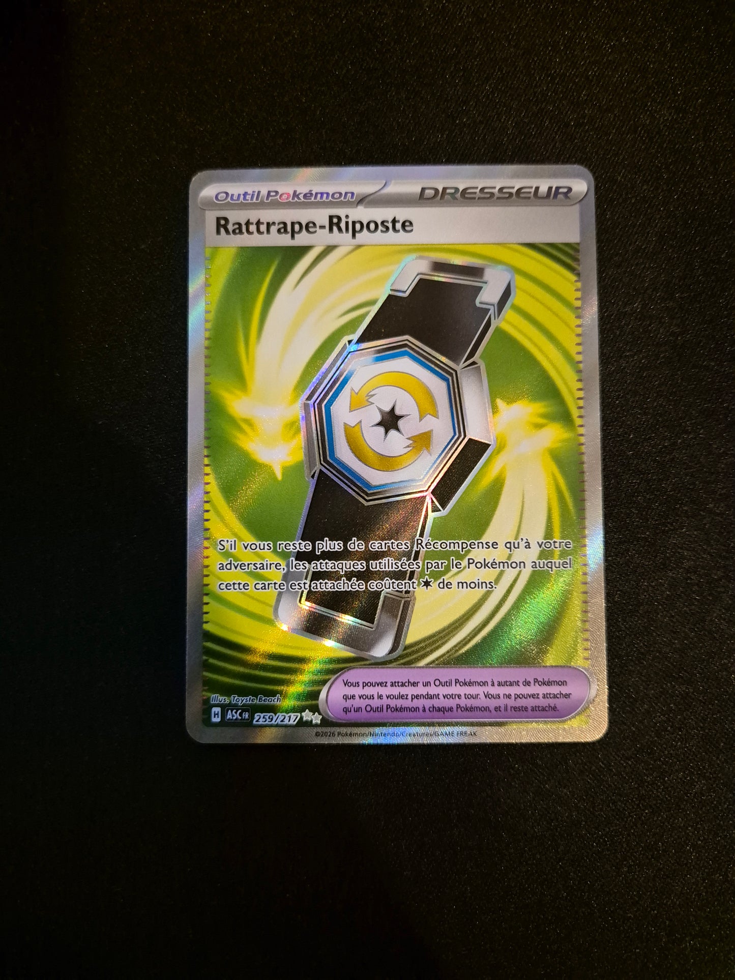 Carte Pokémon Rattrape-Riposte Full Art 259/217 ME2.5 Héros Transcendants