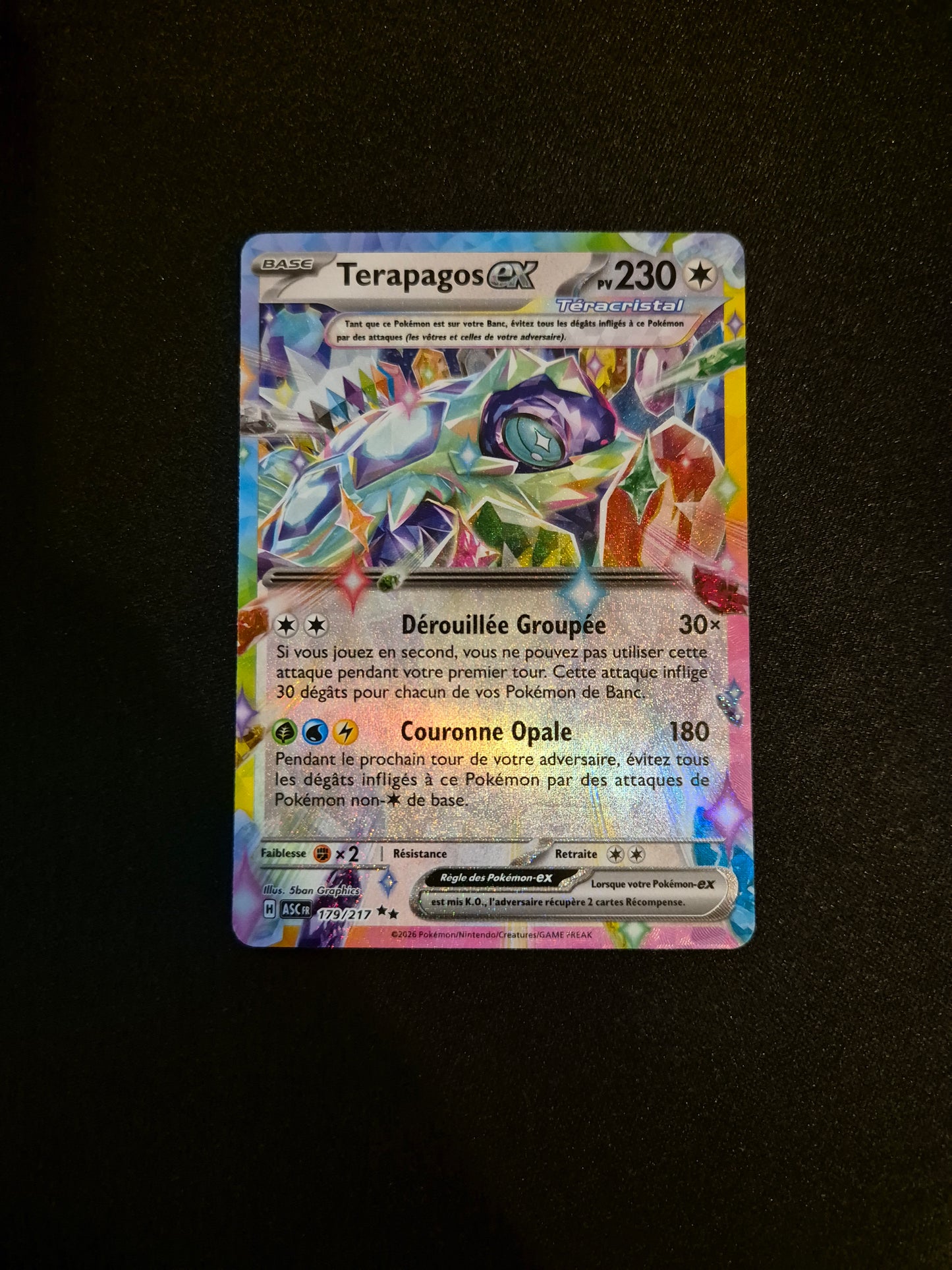 Carte Pokémon Terapagos EX 179/217 ME2.5 Héros Transcendants
