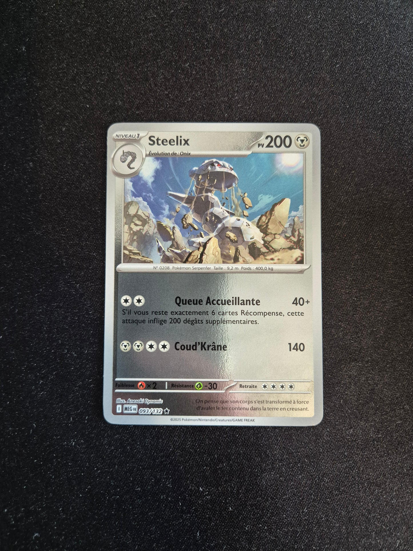 Carte Pokémon Steelix Holo Reverse 093/132 ME01 Méga-Évolution